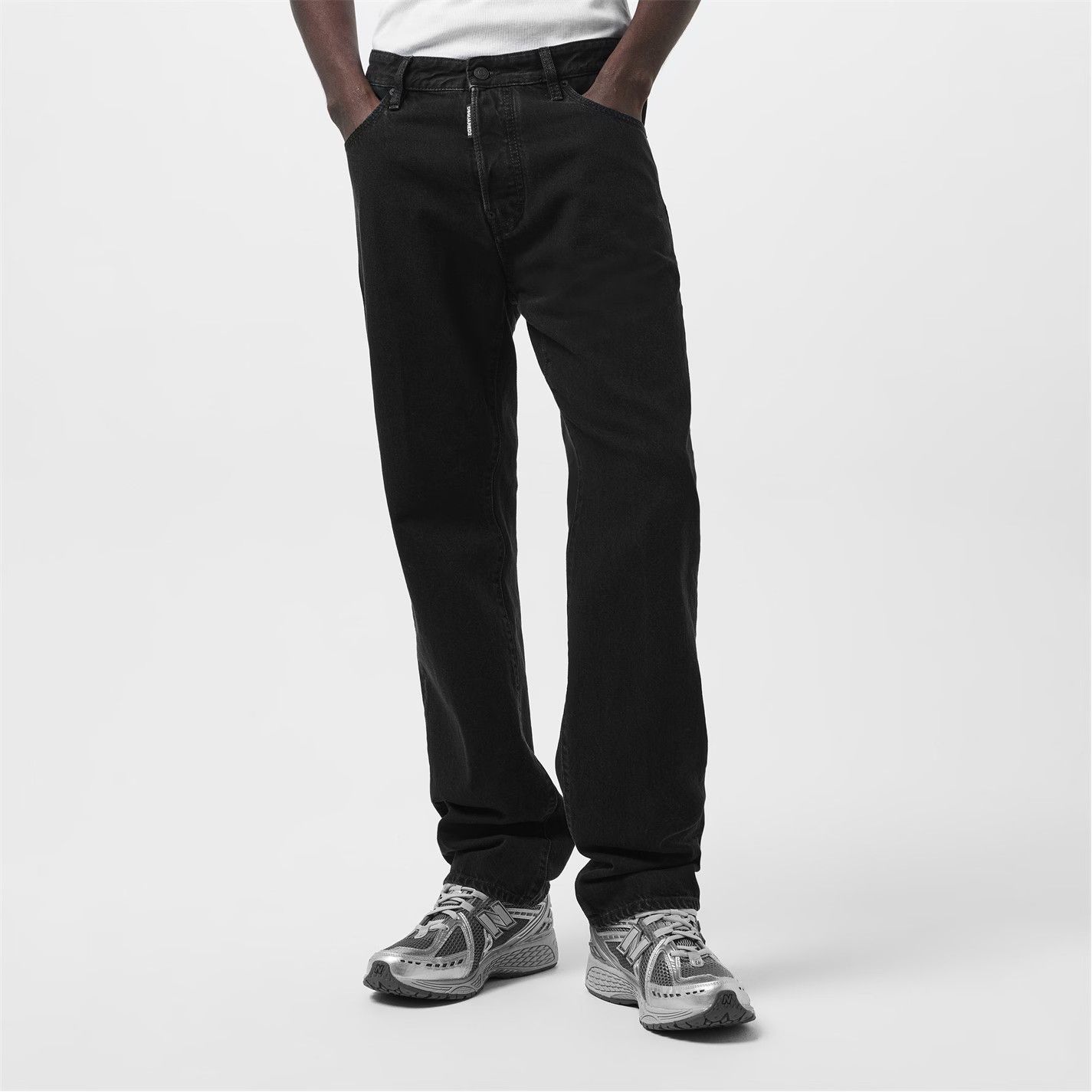 Dsquared2 o1g2r1mq0426 Relaxed Fit Wide Leg Jeans in Black Size US 34 / EU 50 - 5 Thumbnail