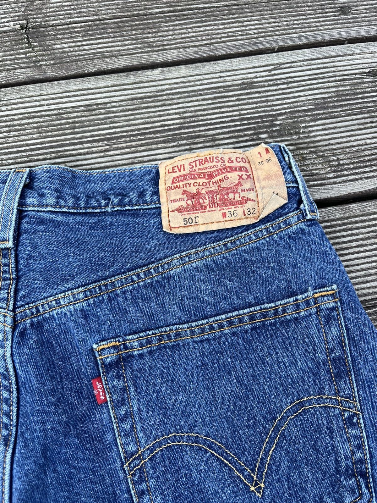 Levi's Vintage 90s Levis 501 36x32 Blue Jeans Pants 36w @193 Size US 36 / EU 52 - 4 Thumbnail