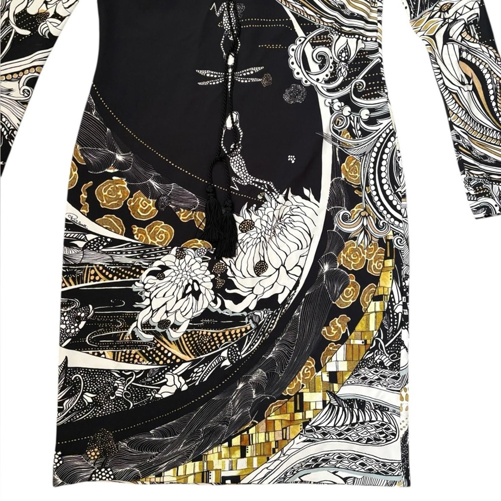 Roberto Cavalli Roberto Cavalli Made in Italy V-Neck Tassel Dress Size M / US 6-8 / IT 42-44 - 2 Thumbnail