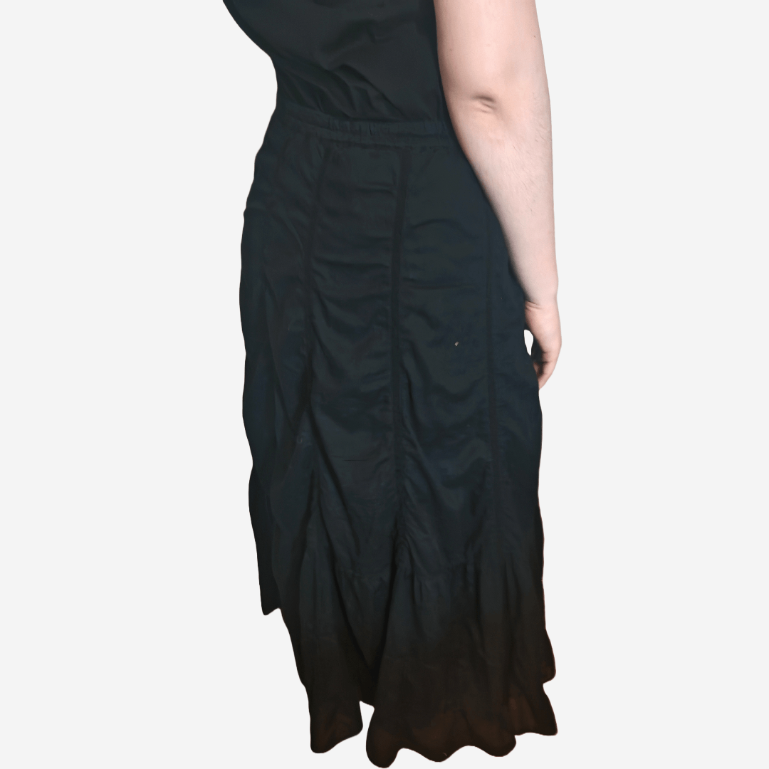 Other VTG Monsoon Black Ruffle Maxi Skirt Y2K 00s Witch Gothic Size 28" / US 6 / IT 42 - 3 Thumbnail