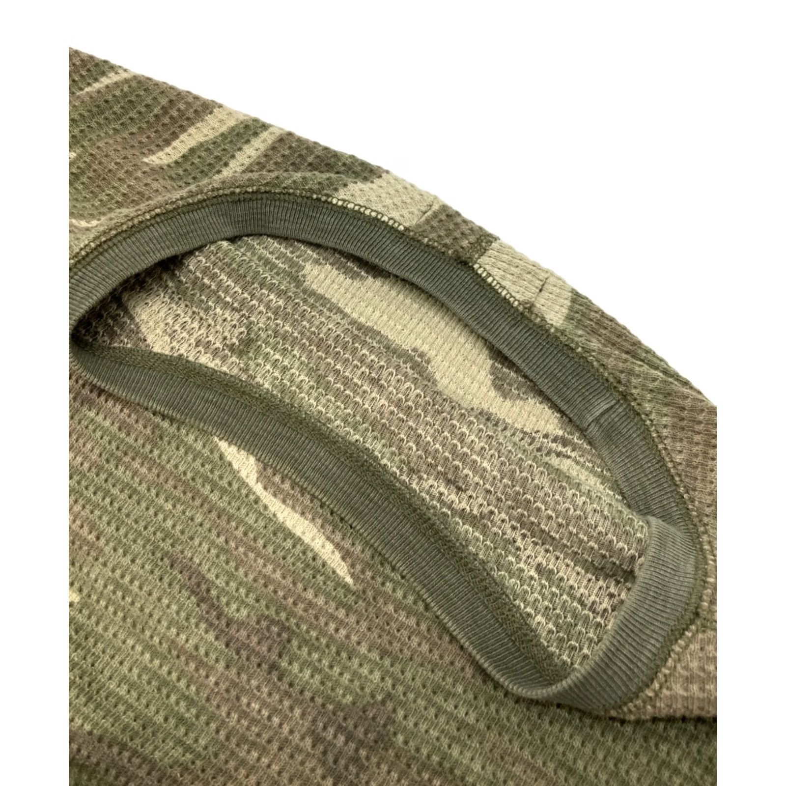 Ralph Lauren RRL Ralph Lauren Camouflage Pattern Waffle-knit T-Shirt Green Size M Crew Neck Mens Long Sleeve Cotton Knit Pre-owned Size US M / EU 48-50 / 2 - 4 Thumbnail