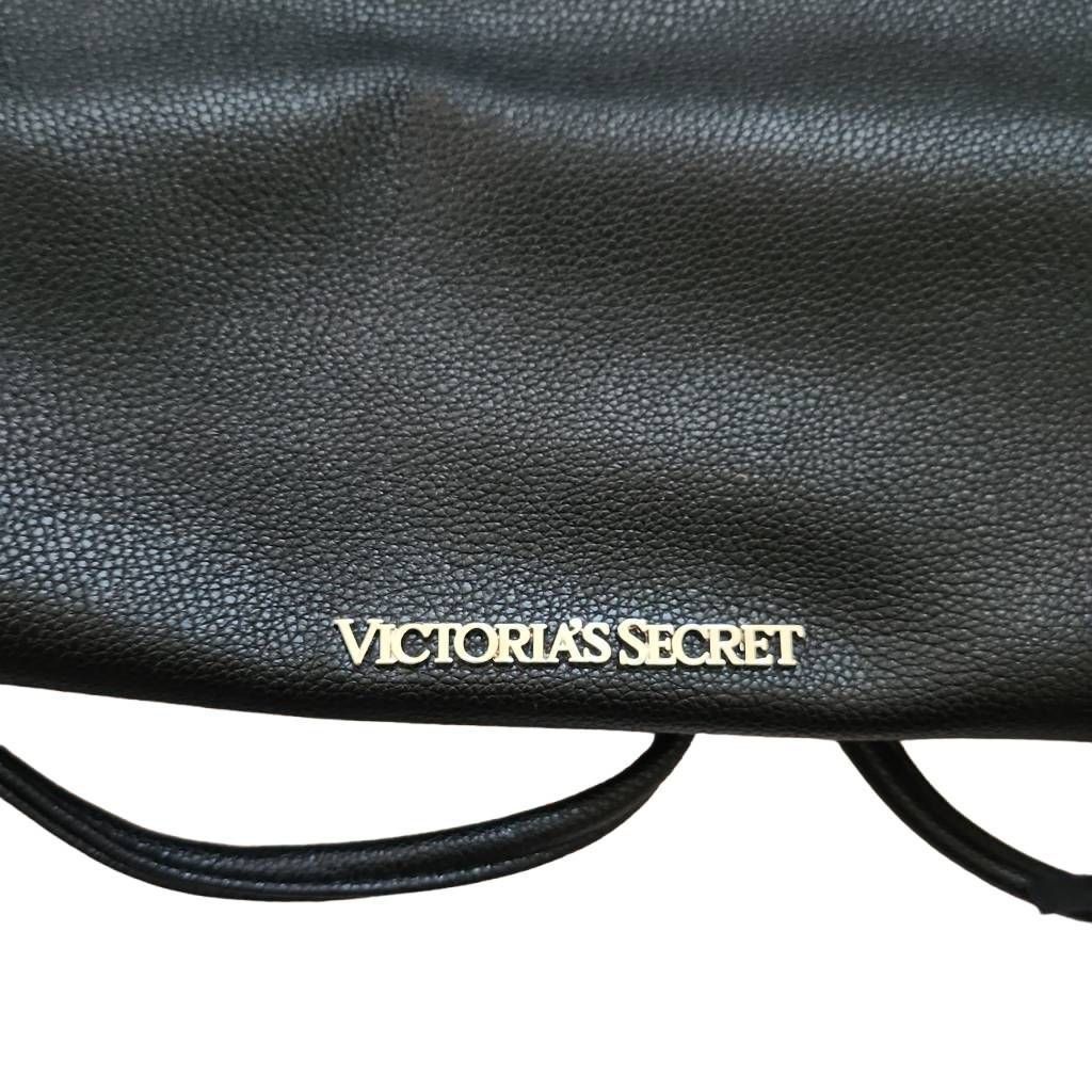 Victoria's Secret Victoria's Secret Black Faux Leather Fringe Hobo Bag Size ONE SIZE - 4 Thumbnail
