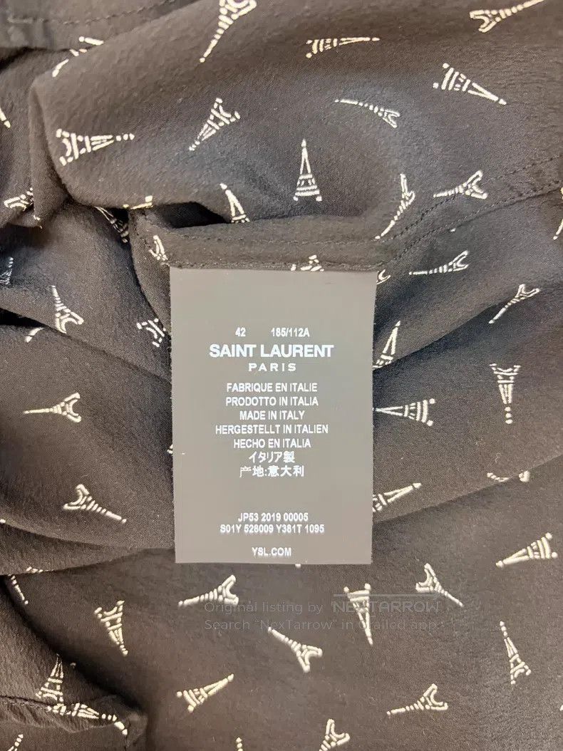 Saint Laurent Paris Saint Laurent Paris Silk Eiffel Tower Shirt i Size M / US 6-8 / IT 42-44 - 4 Thumbnail