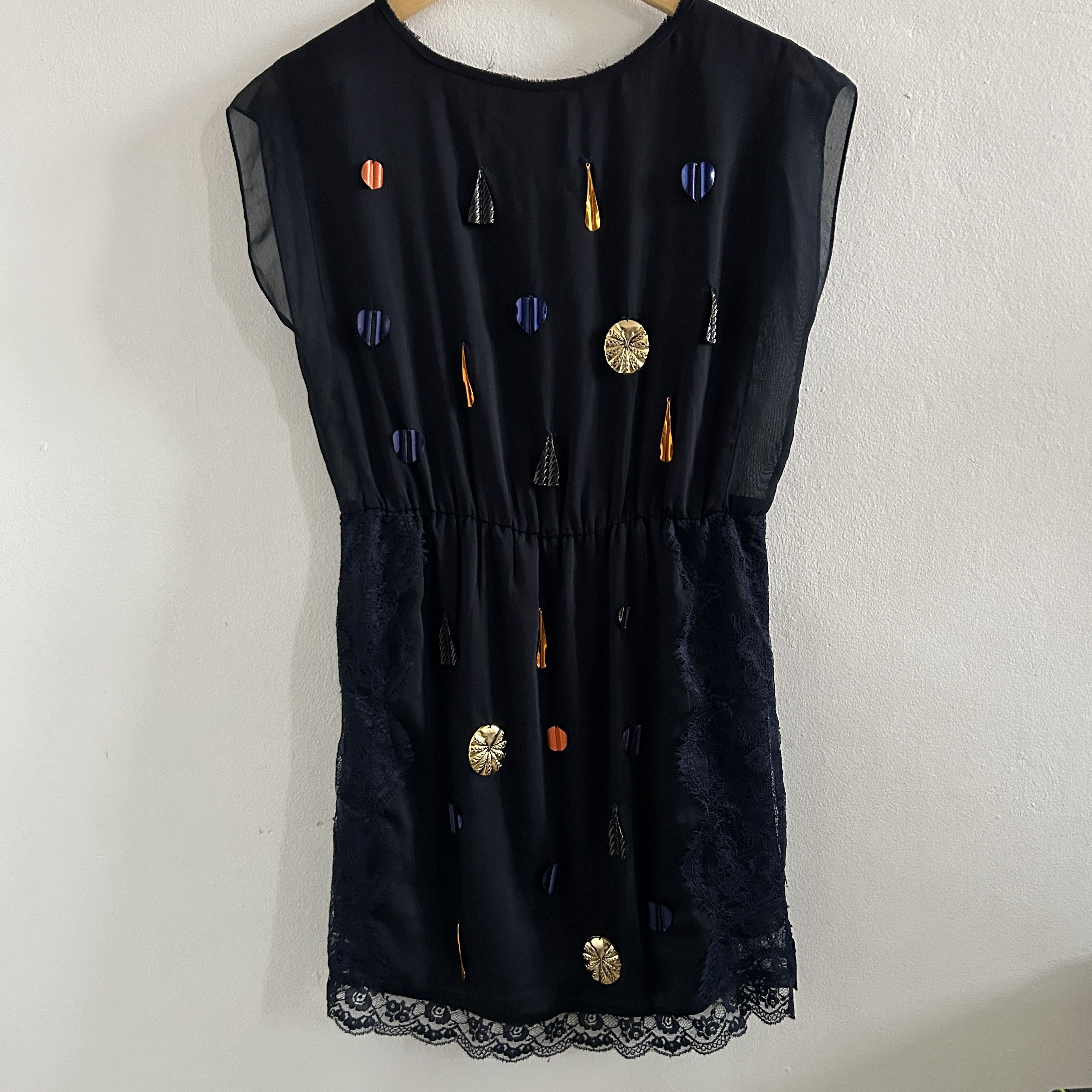 Custommade Reworked Y2K Navy Bling Mini Dress Size M / US 6-8 / IT 42-44 - 9 Thumbnail