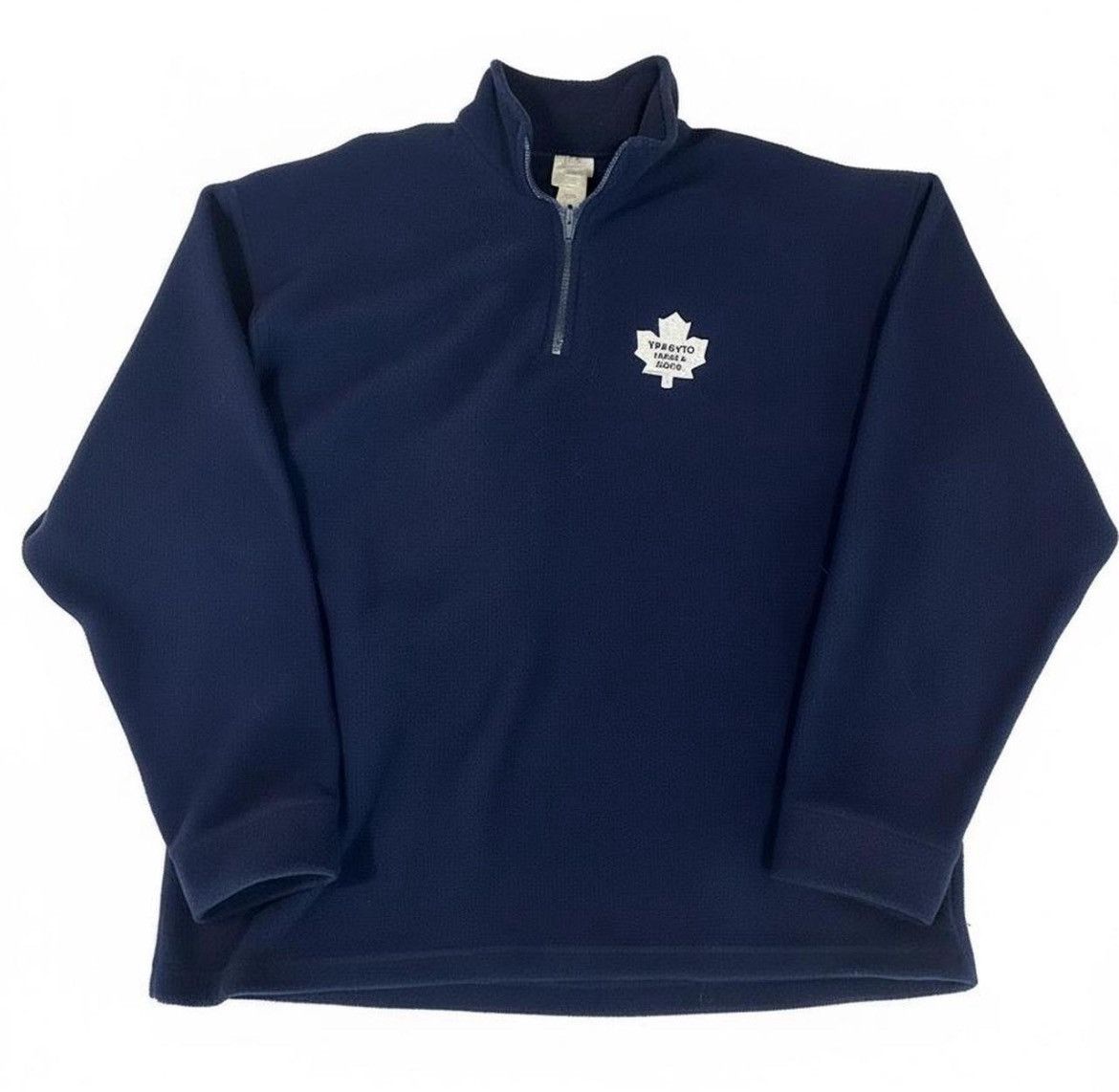 NHL Y2K NHL Maple Leafs Embroidered Navy Blue Fleece Sweater Size US XL / EU 56 / 4 - 1 Thumbnail