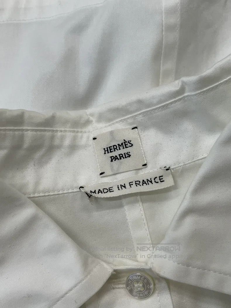 Hermes Hermes White drawstring waist-tie shirt dress Size XS / US 0-2 / IT 36-38 - 4 Thumbnail