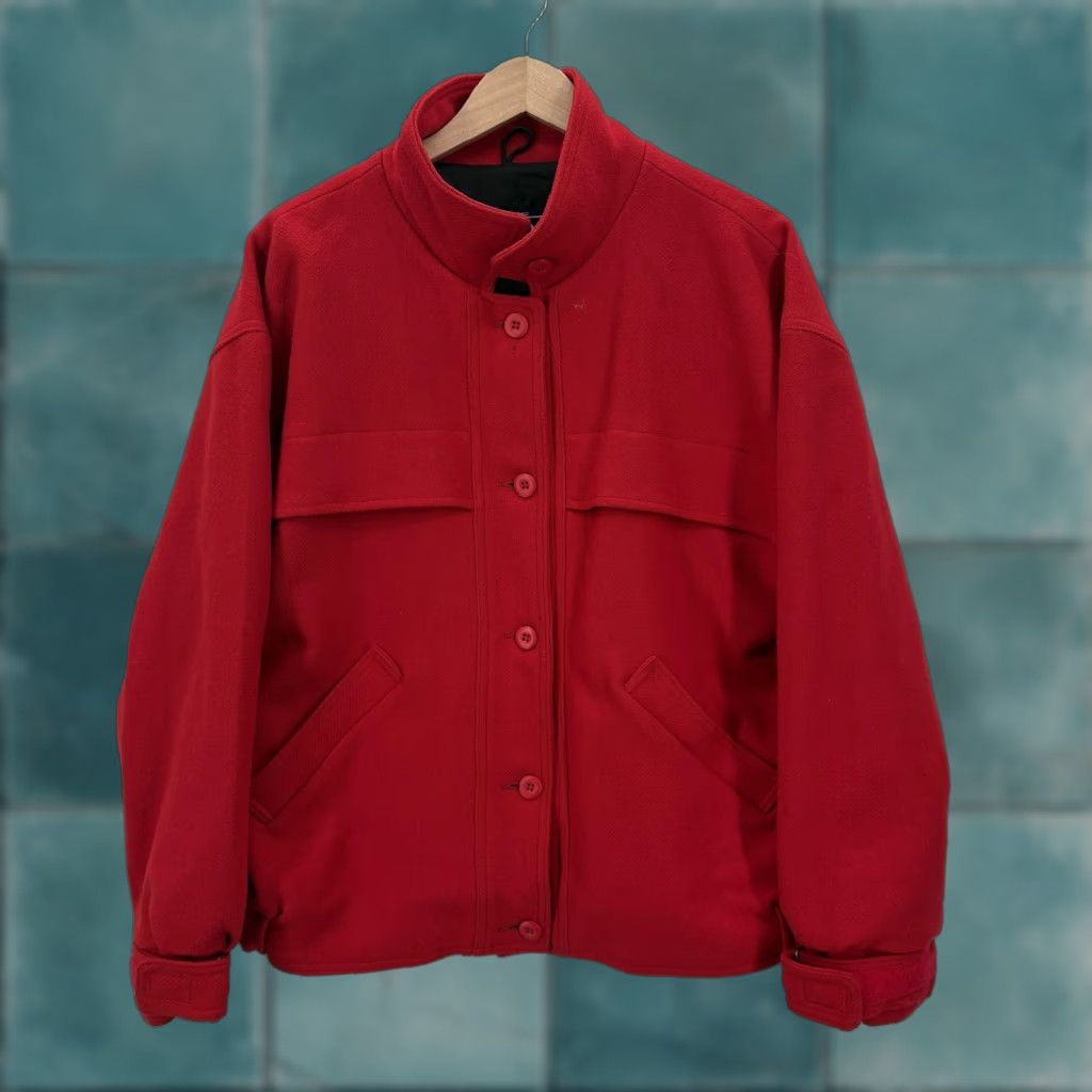 Vintage VINTAGE Woolrich Jacket Woman 2XL Red Wool Button Front Stand Collar Casual 90s Womens Size XXL / US 16-18 / IT 52-54 - 1 Thumbnail