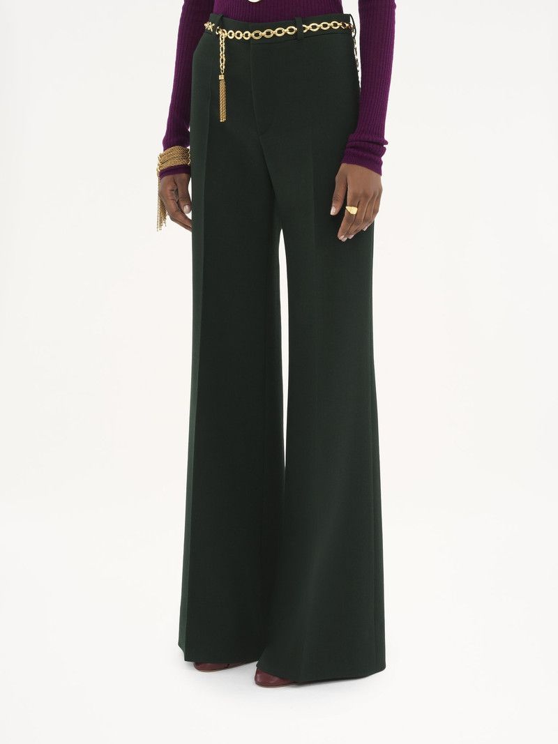 Chloe o1loc1c10326 Flared Tailored Pant in Nightful Green Size 26" / US 2 / IT 38 - 3 Thumbnail