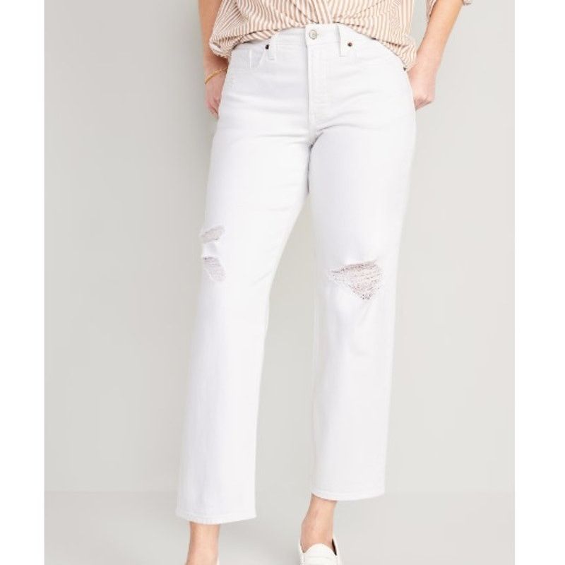 Old Navy NWT Old Navy Hi Rise OG Loose Secret Distressed Jeans 10P Size 32" / US 10 / IT 46 - 1 Thumbnail