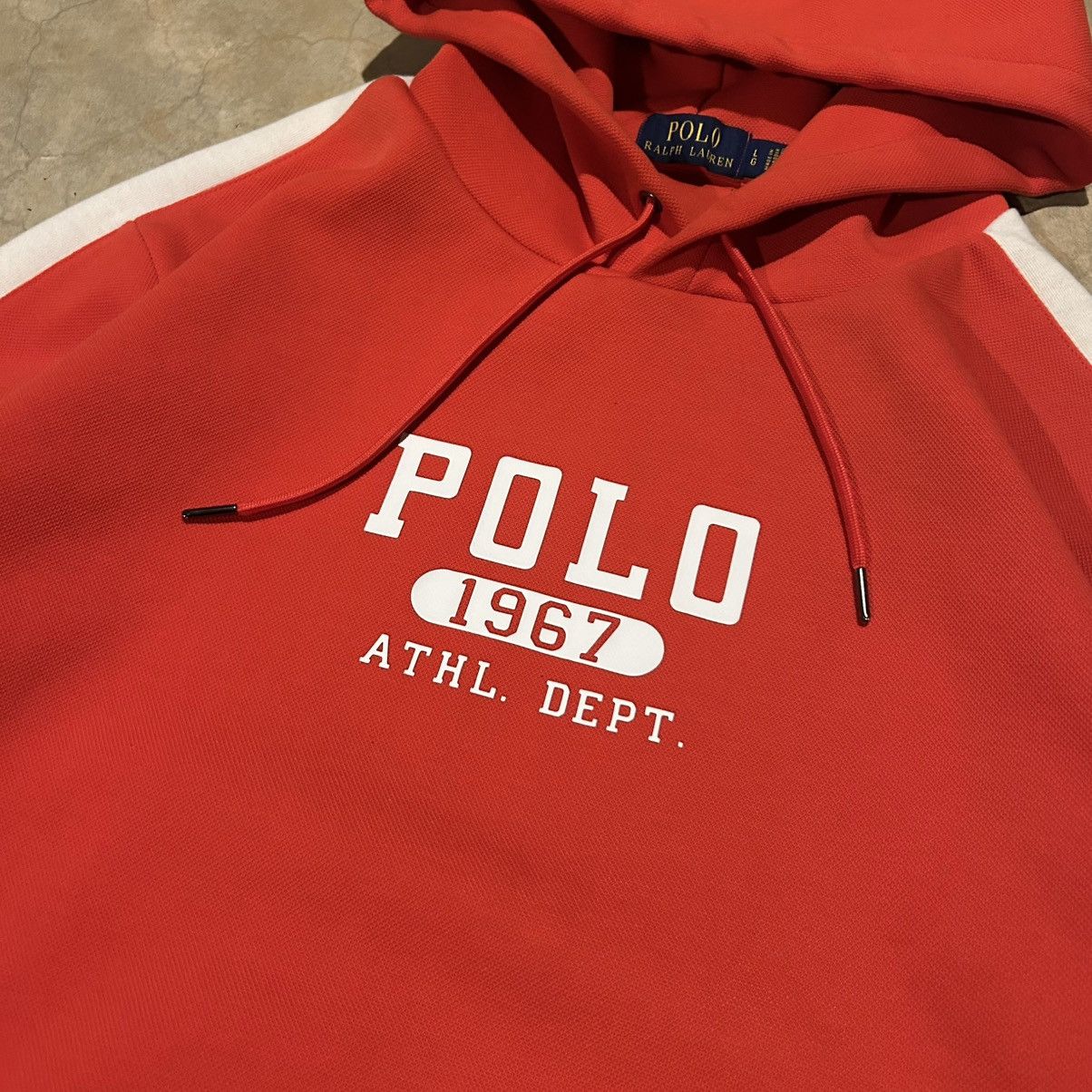 Polo Ralph Lauren × Vintage Vintage Polo Ralph Lauren 1967 Athl Dept Hoodie Rare Red Size US L / EU 52-54 / 3 - 3 Thumbnail