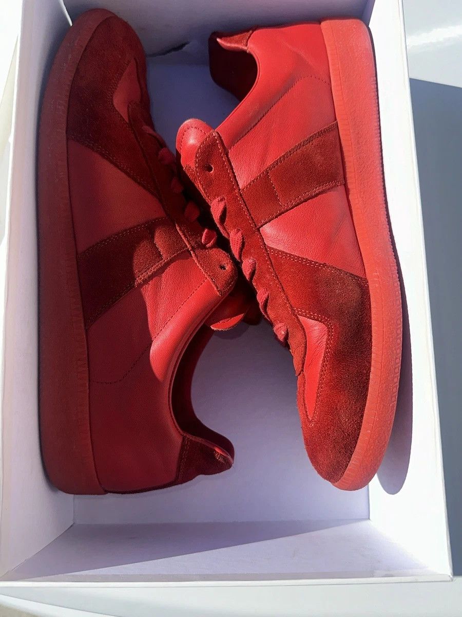 Maison Margiela Maison Margiela GAT Replica Red 12 45 Leather Low Tops Size US 12 / EU 45 - 1 Thumbnail