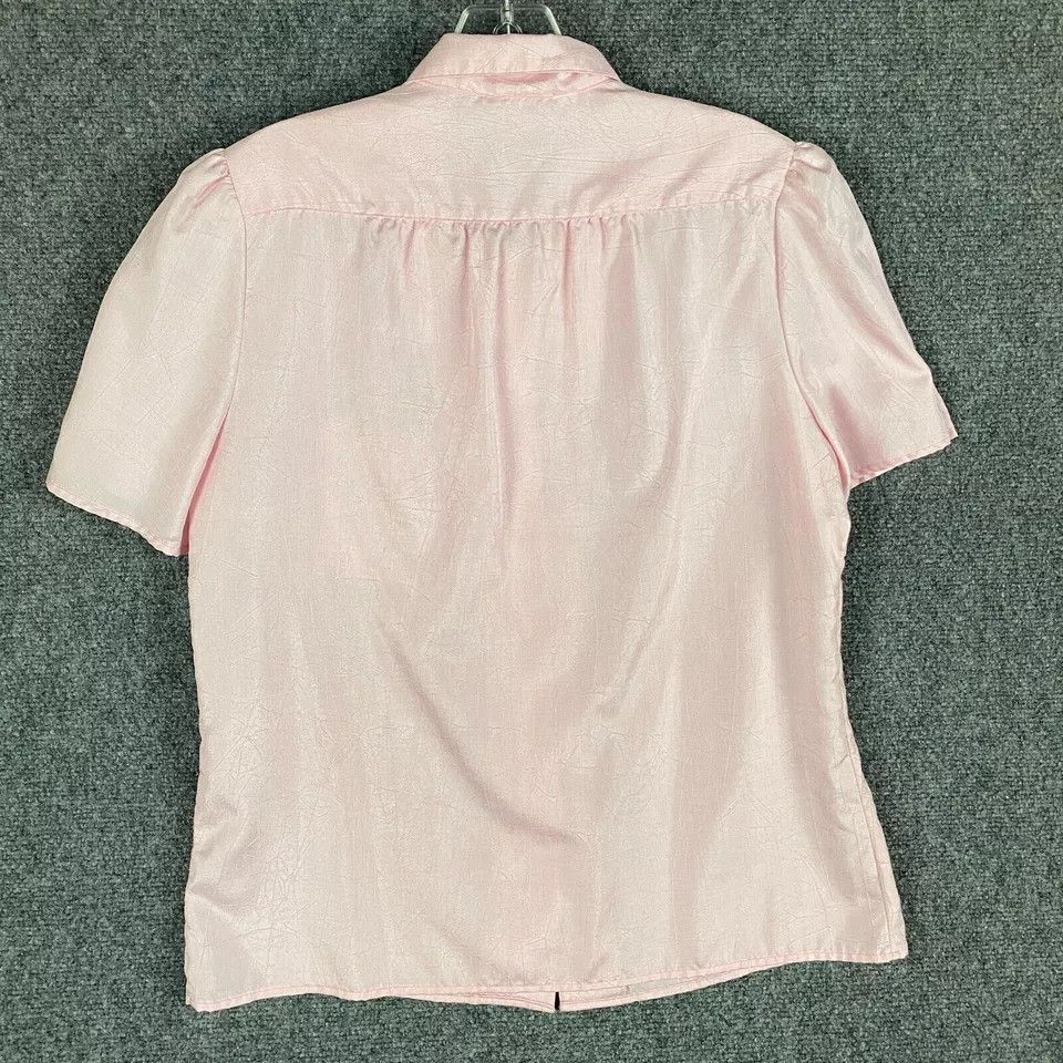 Vintage Pykettes Top Women's 14 Short Sleeve Button Up Polyester Size XL / US 12-14 / IT 48-50 - 7 Thumbnail