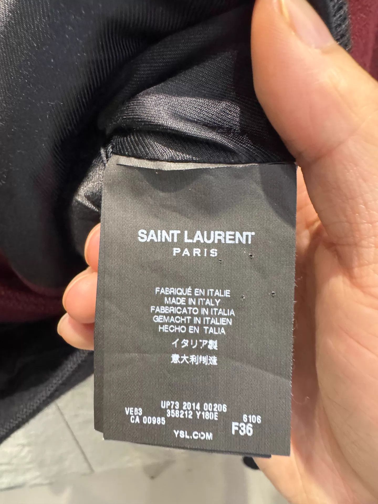 Saint Laurent Paris Saint Laurent Burgundy Leather Shoulder Baseball Jacket Size XS / US 0-2 / IT 36-38 - 3 Thumbnail