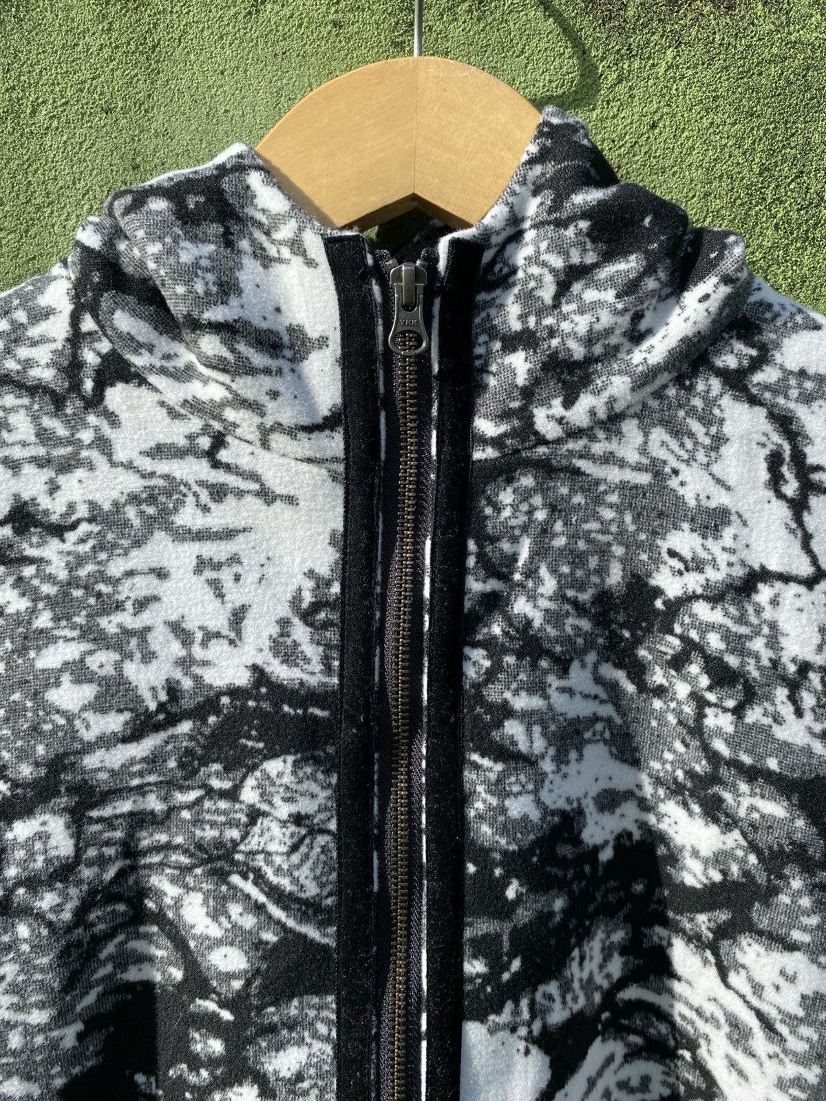 Japanese Brand Raymayers Fabric From ITALY Monochrome Jacket Zip Hoodie Size US M / EU 48-50 / 2 - 2 Thumbnail