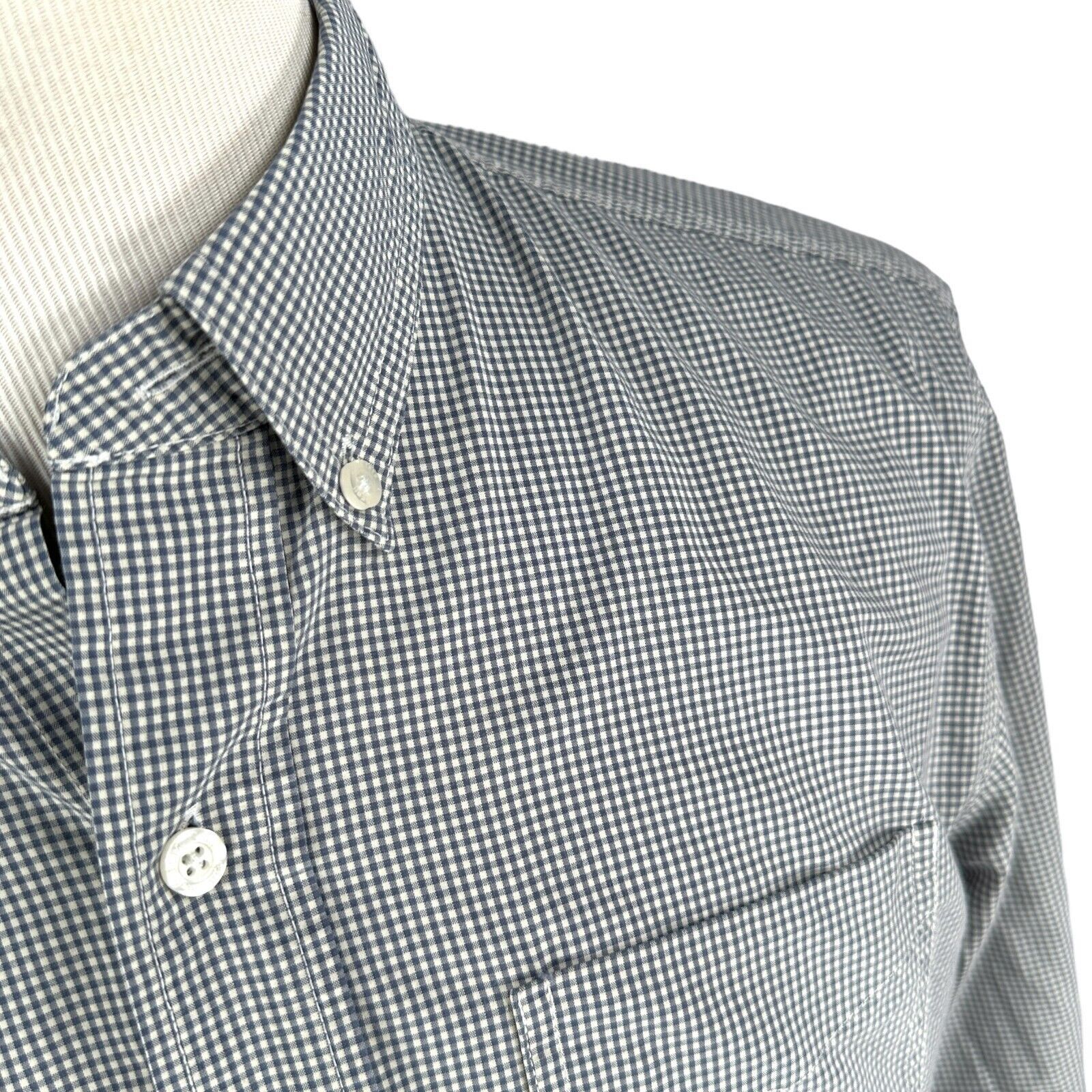 L.L. Bean LL Bean Shirt Men Large Gray Pale Blue Micro Gingham Cotton Size US L / EU 52-54 / 3 - 2 Thumbnail