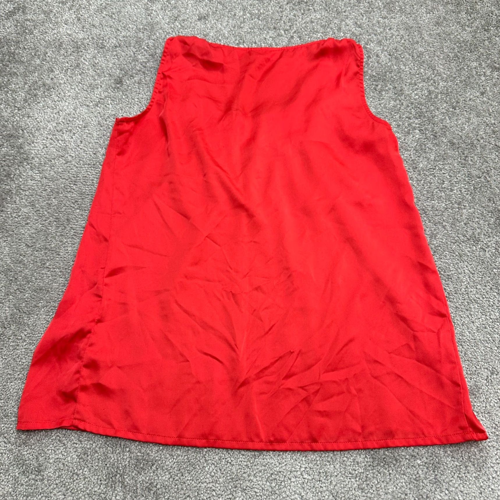 Vintage New York & Company Blouse Women Small Red Tank Pleated Casual Stretch Size S / US 4 / IT 40 - 2 Thumbnail