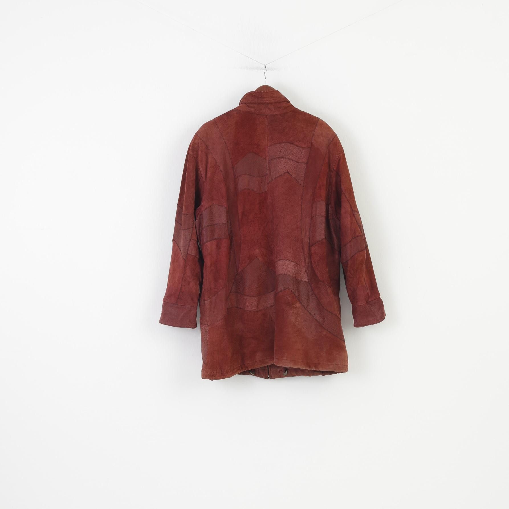 Vintage Wohrl Woman 42 XL Jacket Burgundy Leather Full Zipper 2331 Size XL / US 12-14 / IT 48-50 - 7 Thumbnail
