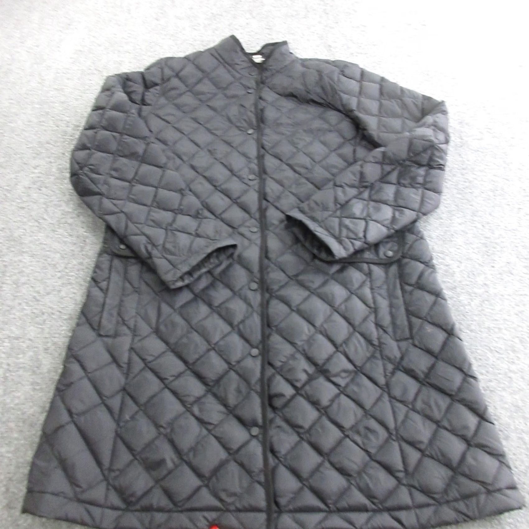 J. Jill J. Jill Coat Womens Medium Black Quilted Down Snap Front Pockets Mid Length Size M / US 6-8 / IT 42-44 - 2 Thumbnail