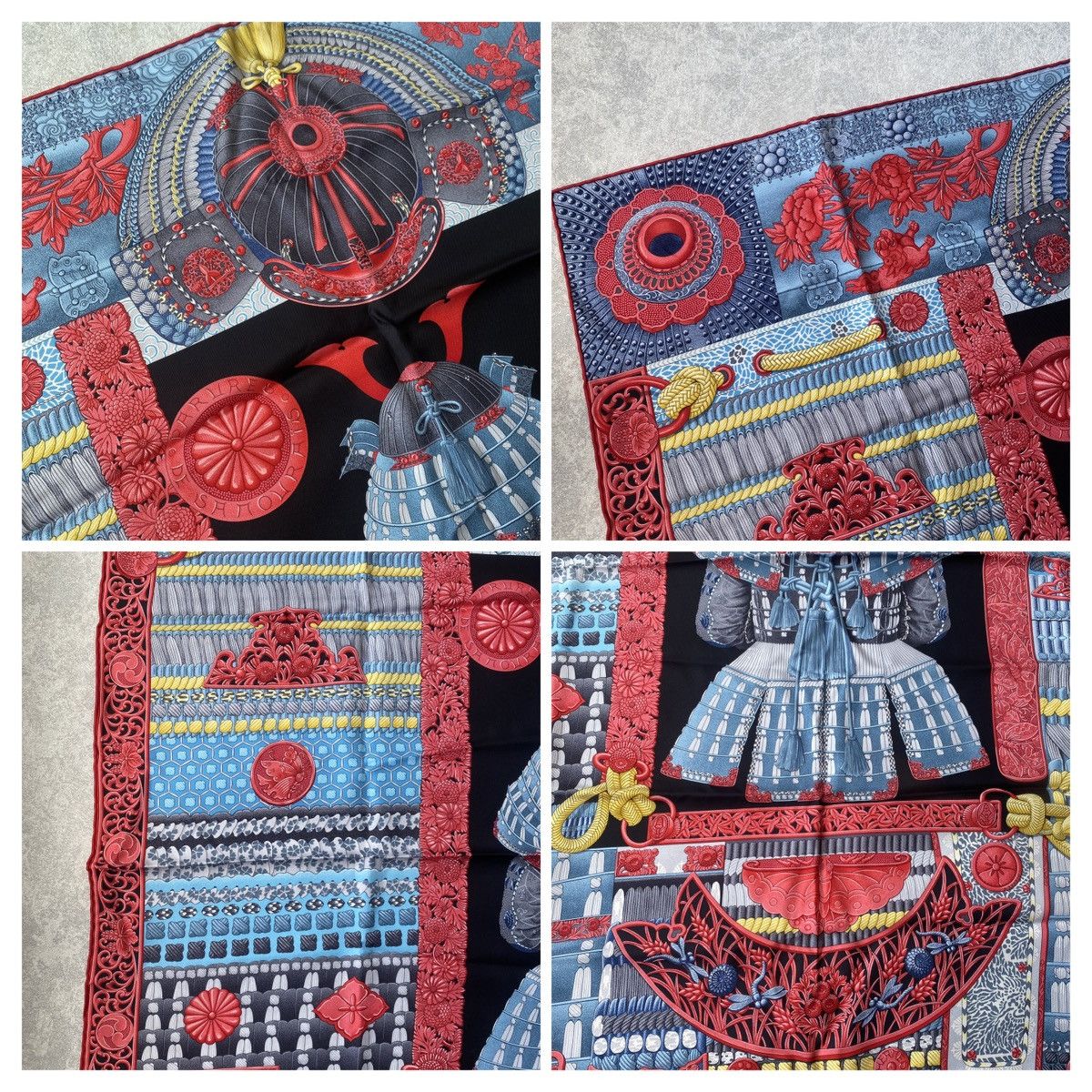 Hermes Hermes Twill Silk 90cm Parures De Samourais Scarf +BOX Size ONE SIZE - 14 Thumbnail