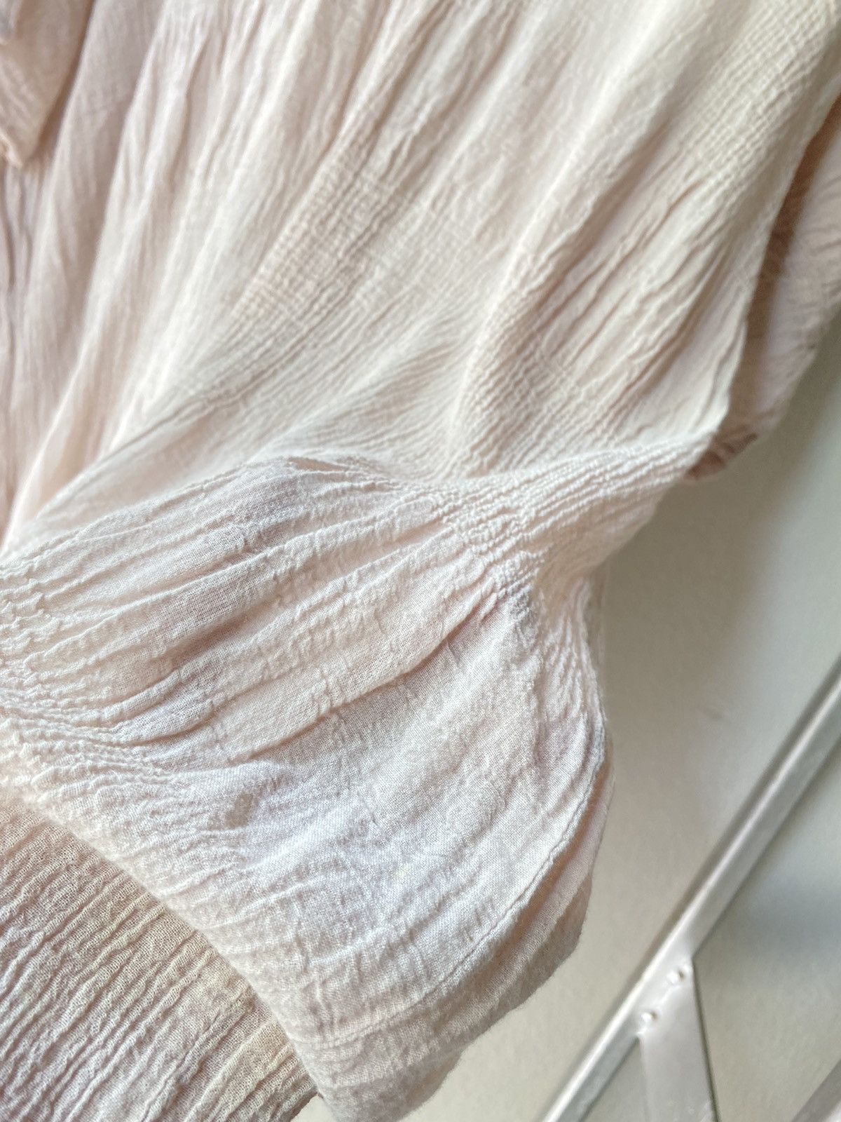 Issey Miyake Plantation Crinkled Baby Pink Tunic Size ONE SIZE - 11 Thumbnail