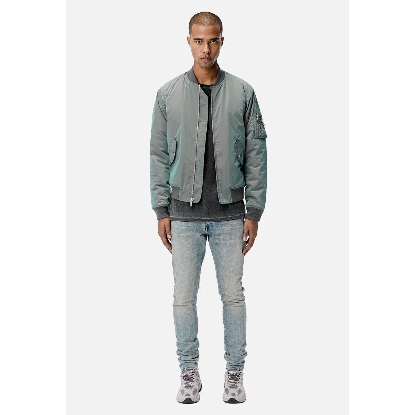 John Elliott John Elliott New Iridescent Bogota Bomber Jacket Grey 2 Medi Size US M / EU 48-50 / 2 - 2 Thumbnail