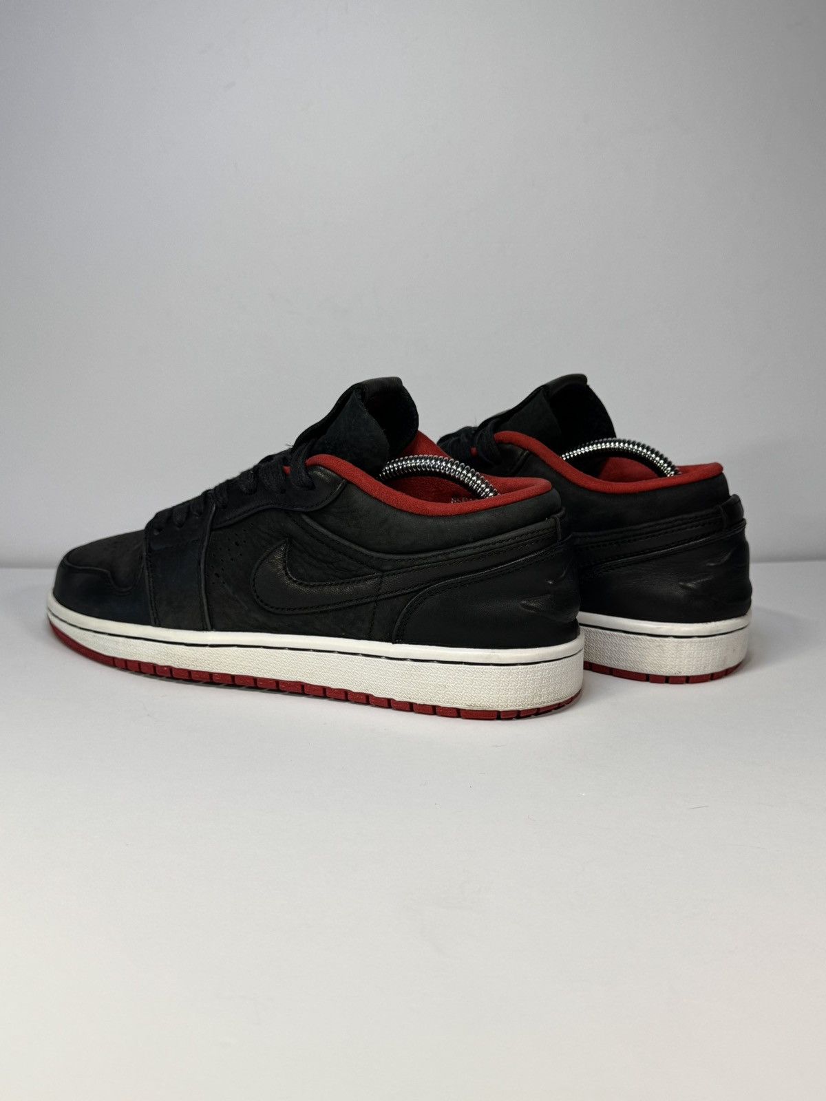 Jordan Brand 🔥RARE🔥 2013 Air Jordan 1 Nouveau Low Black Red Full Leather Size US 8 / EU 41 - 3 Thumbnail