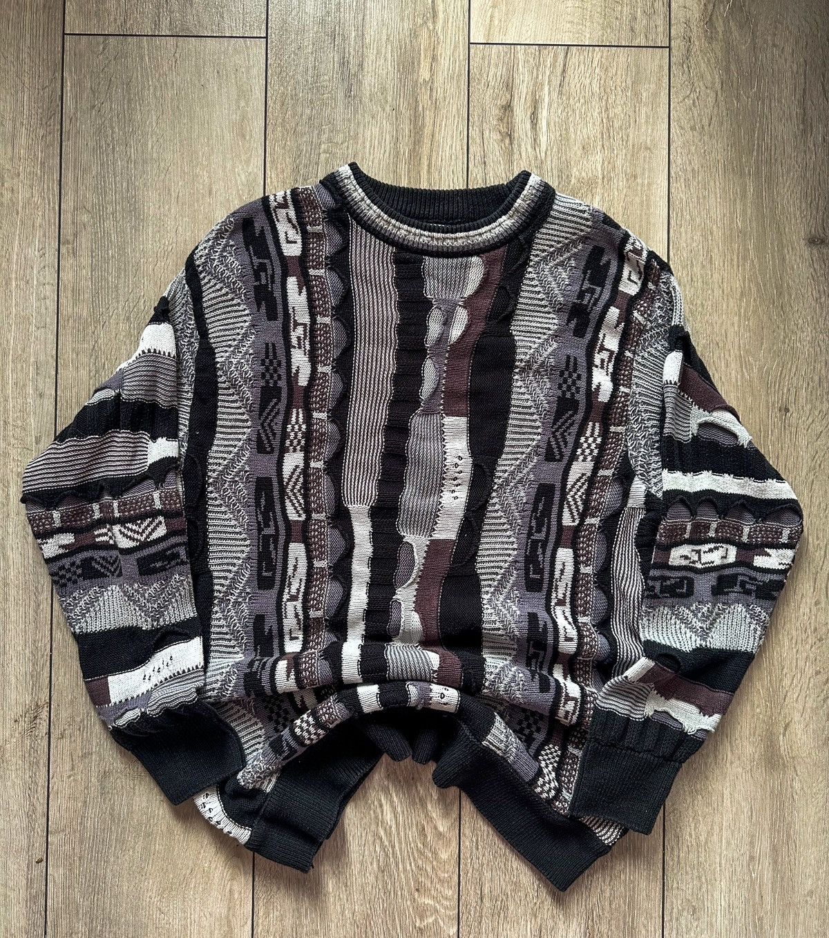 Coloured Cable Knit Sweater × Japanese Brand × Zara Rare
