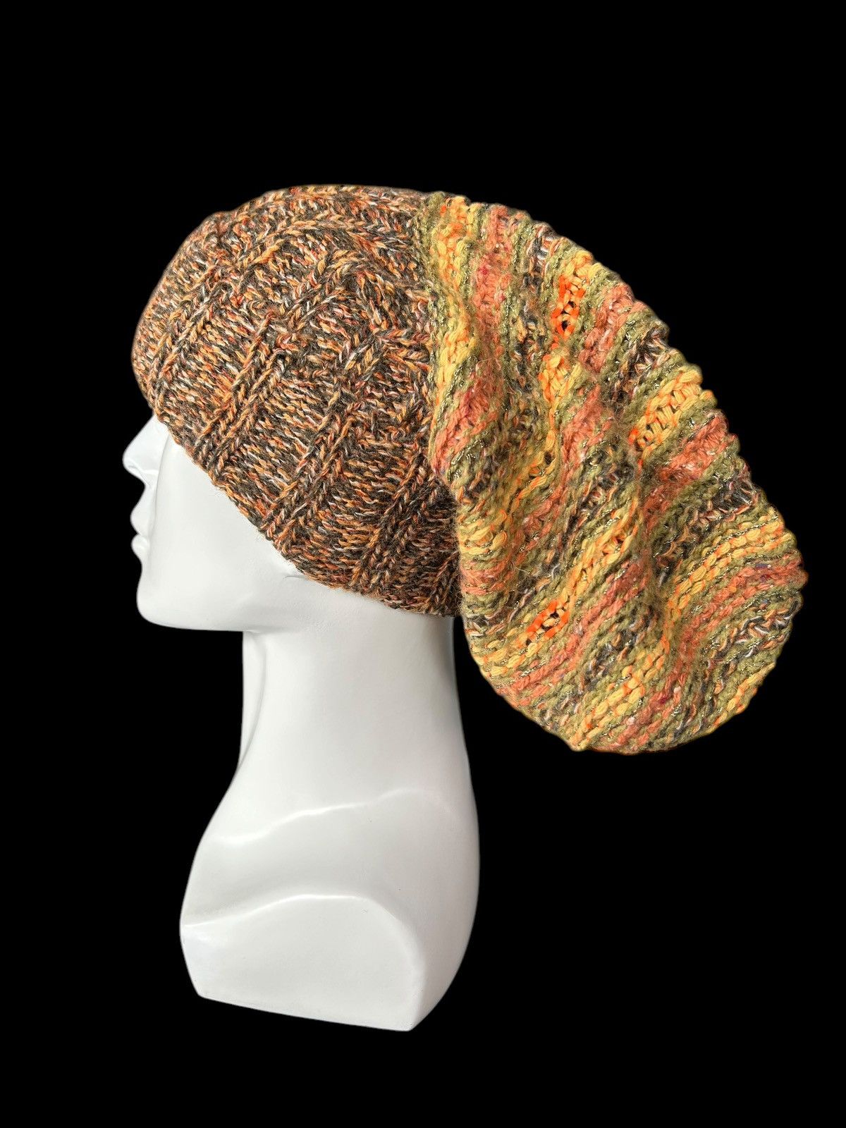 Japanese Brand × Kapital × Vintage Crochet Knitted Long Beanie Hats Made in Italy Rare☠️☠️ Size ONE SIZE - 3 Thumbnail