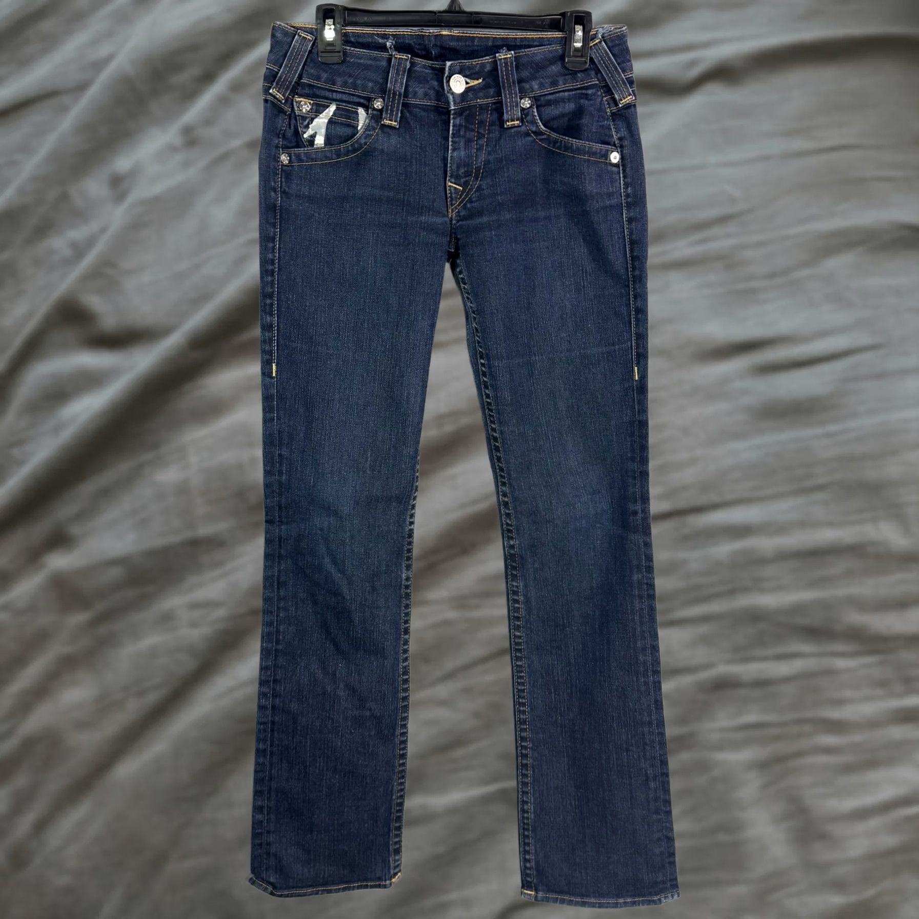 True Religion VINTAGE True Religion Jeans Womens 30 Blue Distressed Straight Leg Pockets Made in USA D Size 30" / US 8 / IT 44 - 1 Thumbnail