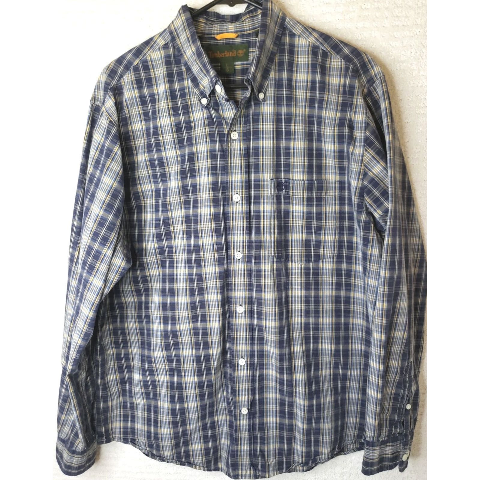 Timberland Timberland Shirt Mens Large Plaid Blue Button-Front Long-Sleeve Size US L / EU 52-54 / 3 - 2 Thumbnail