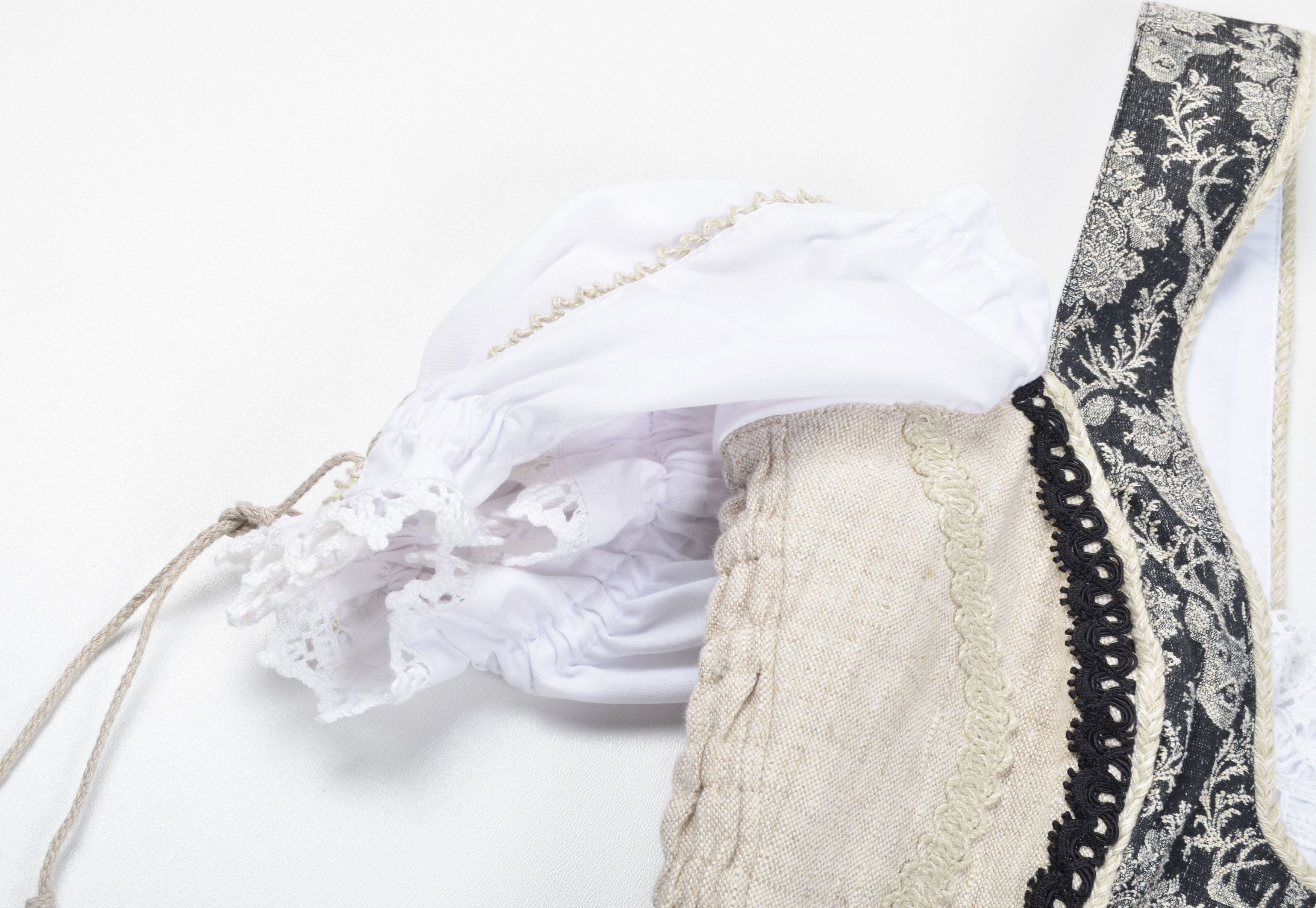 Vintage Vintage Country Line Cottage Bondage Linen Dirndl Corset Size M / US 6-8 / IT 42-44 - 6 Thumbnail