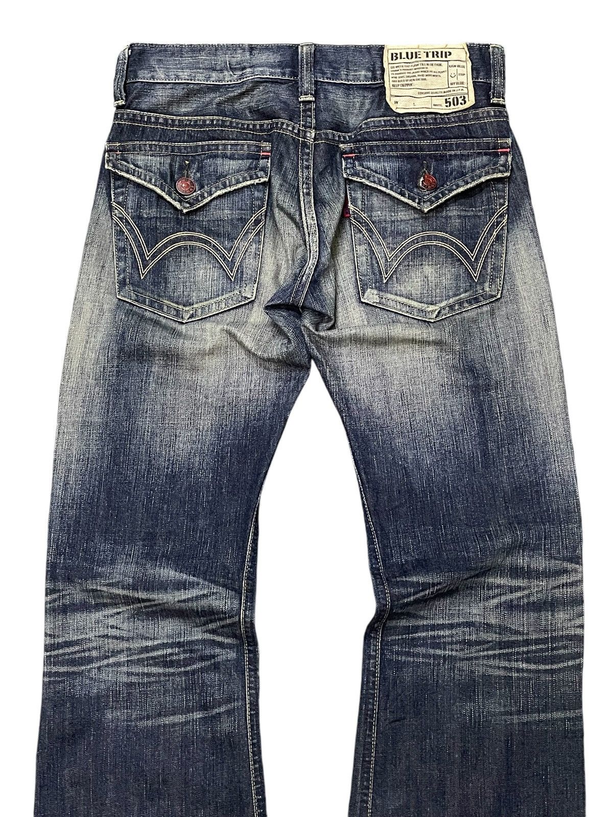 Edwin Edwin 503 Blue Trip Flared Stone Wash Jeans Japan Made Size US 30 / EU 46 - 13 Thumbnail