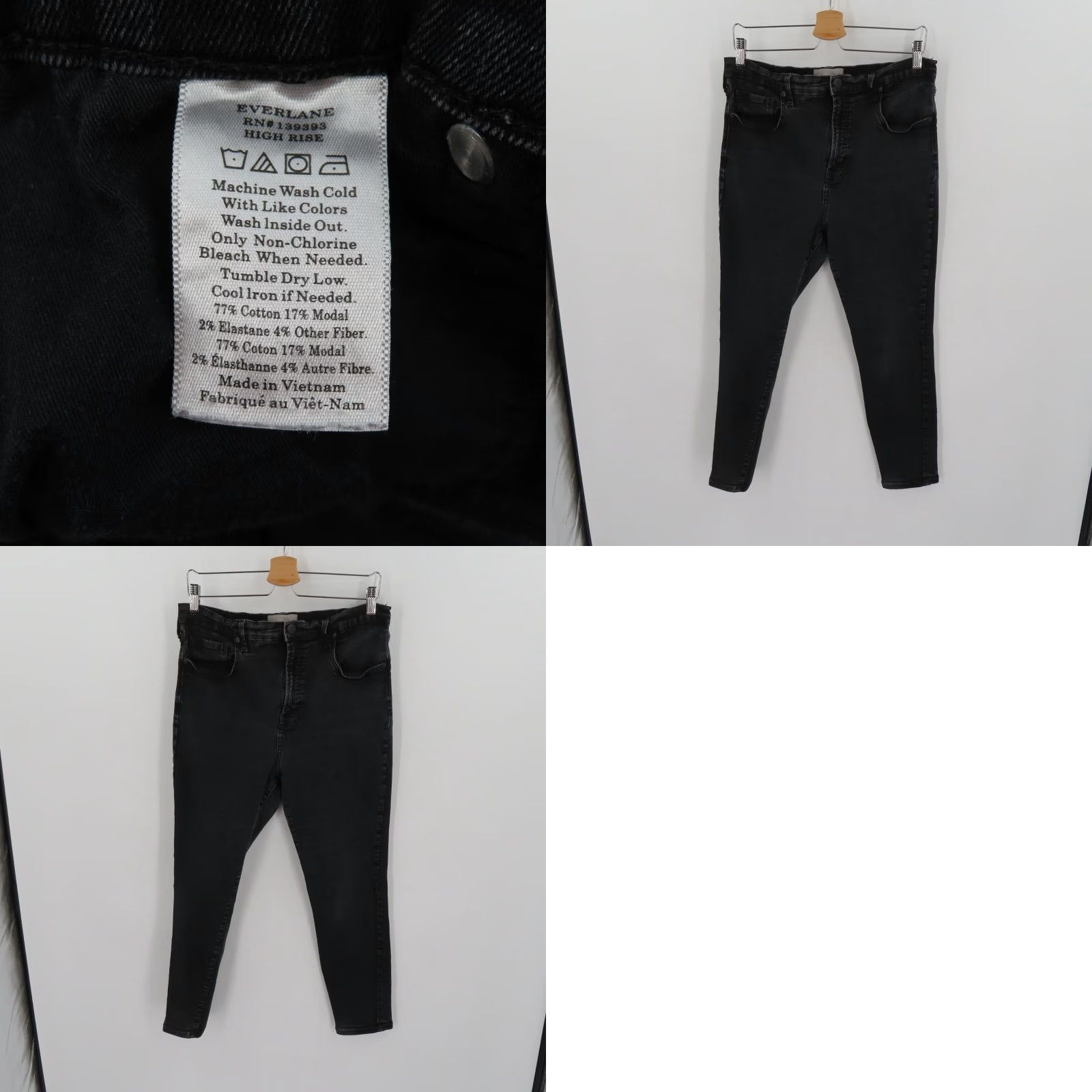 Everlane Everlane Jeans Denim 5-Pocket Ankle Women Black Dark Gray Wash Cotton Blend Pockets 33 Size Regular Vintage No Size 24" / US 00 / IT 34 - 8 Thumbnail