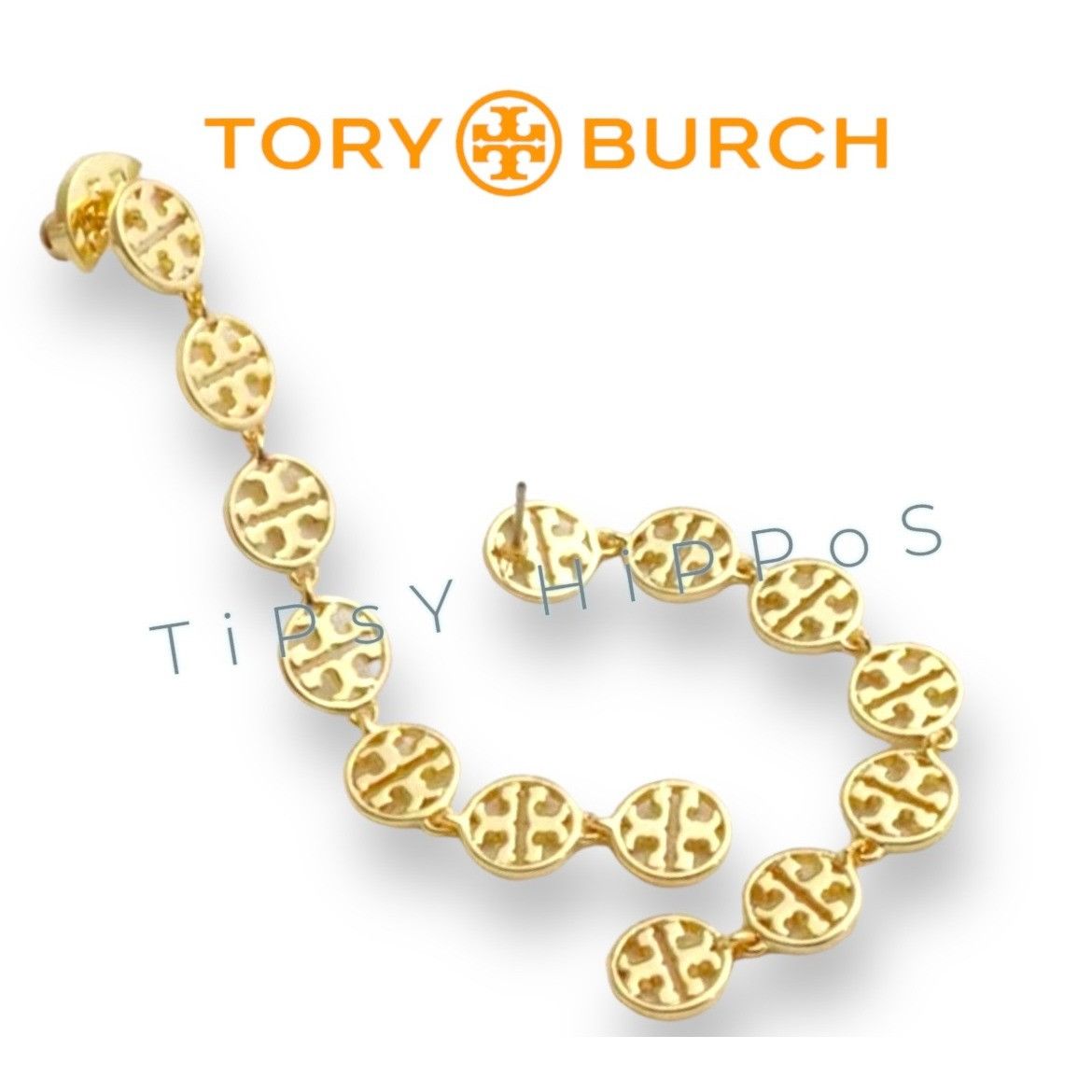 Tory Burch StunningTory Burch logo drop earrings! Logo for days!!! Size ONE SIZE - 4 Thumbnail