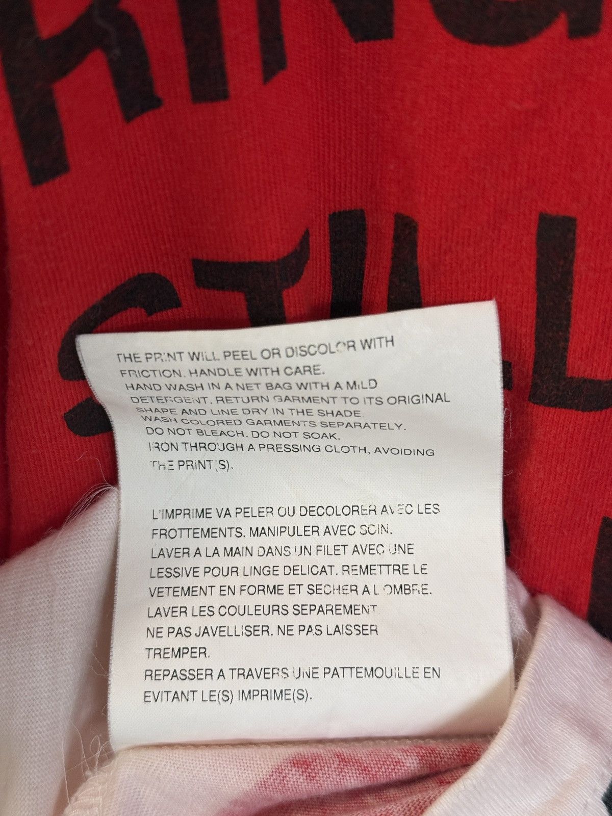 Comme des Garcons SS02 Junya Watanabe Poem Print Tshirt Red Size US M / EU 48-50 / 2 - 6 Thumbnail