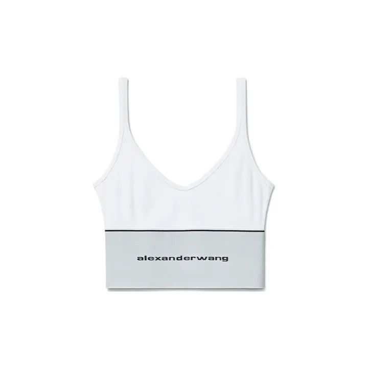Alexander Wang Alexander Wang Ribbed Stretch Logo Bralette 0079 Size XXS / US 00 / IT 34 - 1 Thumbnail