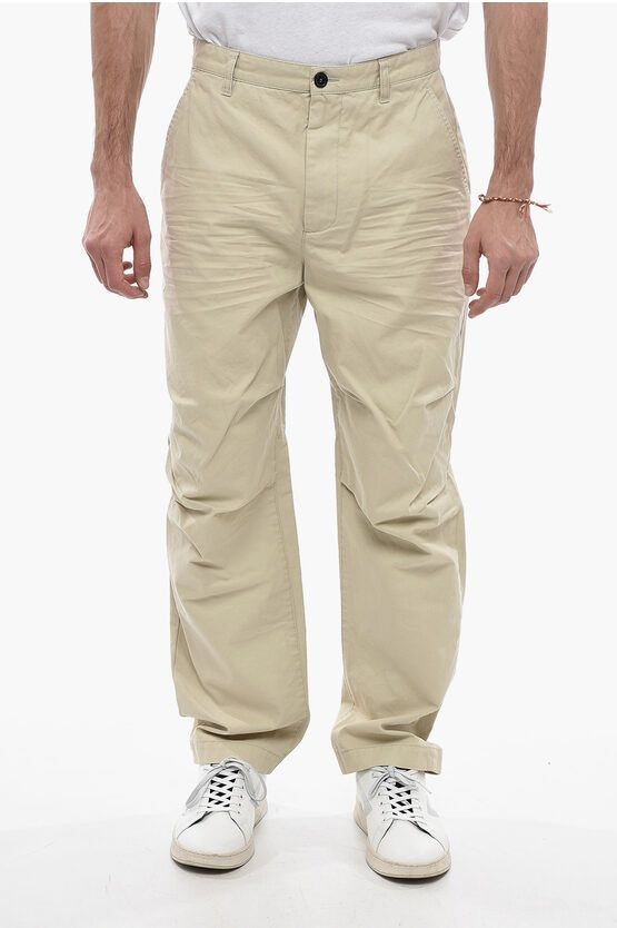 Image of Dsquared2 Pure Cotton Osaka Fit Chinos Pants in Beige, Men's (Size 33)