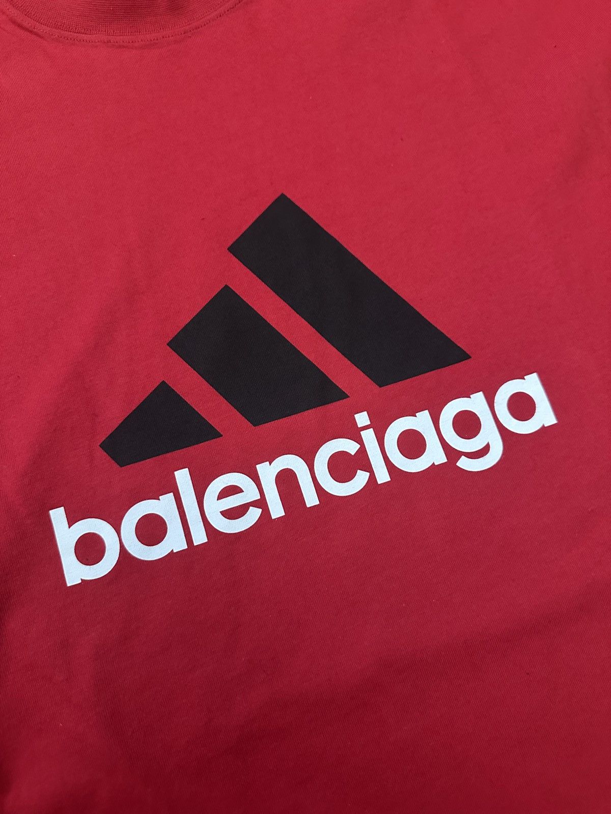 Balenciaga Balenciaga Adidas Big Logo T-shirt Red (1) Size US M / EU 48-50 / 2 - 4 Thumbnail