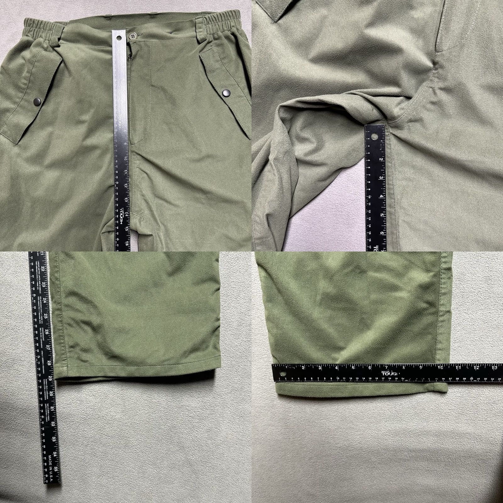 Vintage Huntworth Mens Medium Green Micro Fleece Hunting Pants Waterproof Weatherproof Size US 31 - 9 Thumbnail