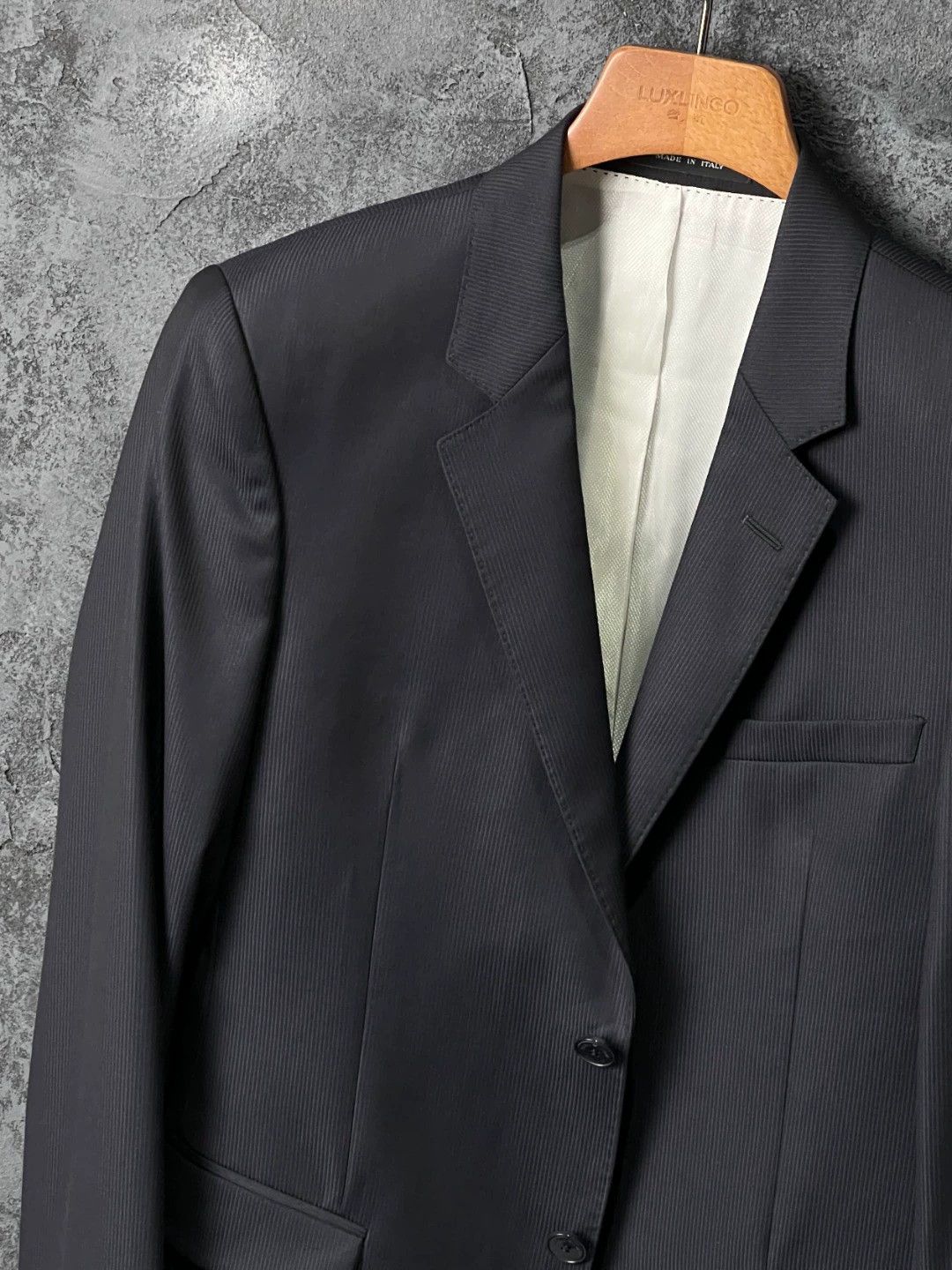 Emporio Armani EMPORIO ARMANI Navy Wool-Silk Business Suit Size 46S - 4 Thumbnail