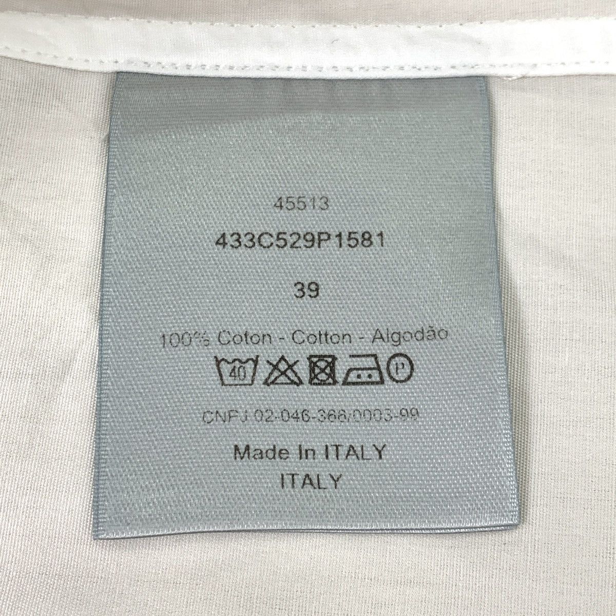 Dior Dior White Stitched Cotton Collared Long Sleeve Shirt K26WX Size US S / EU 44-46 / 1 - 6 Thumbnail