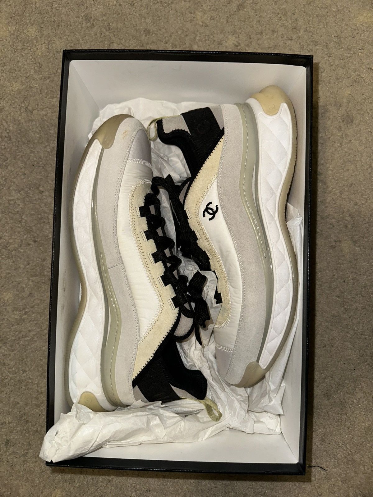 Chanel LAST PRICE DROP: Chanel calfskin suede nylon trainers Size US 13 / EU 46 - 6 Thumbnail