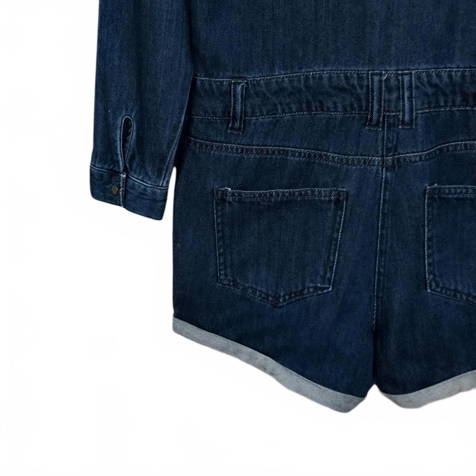 Designer Noisy May Dark Denim Romper - Chic & Casual Size 26" / US 2 / IT 38 - 3 Thumbnail
