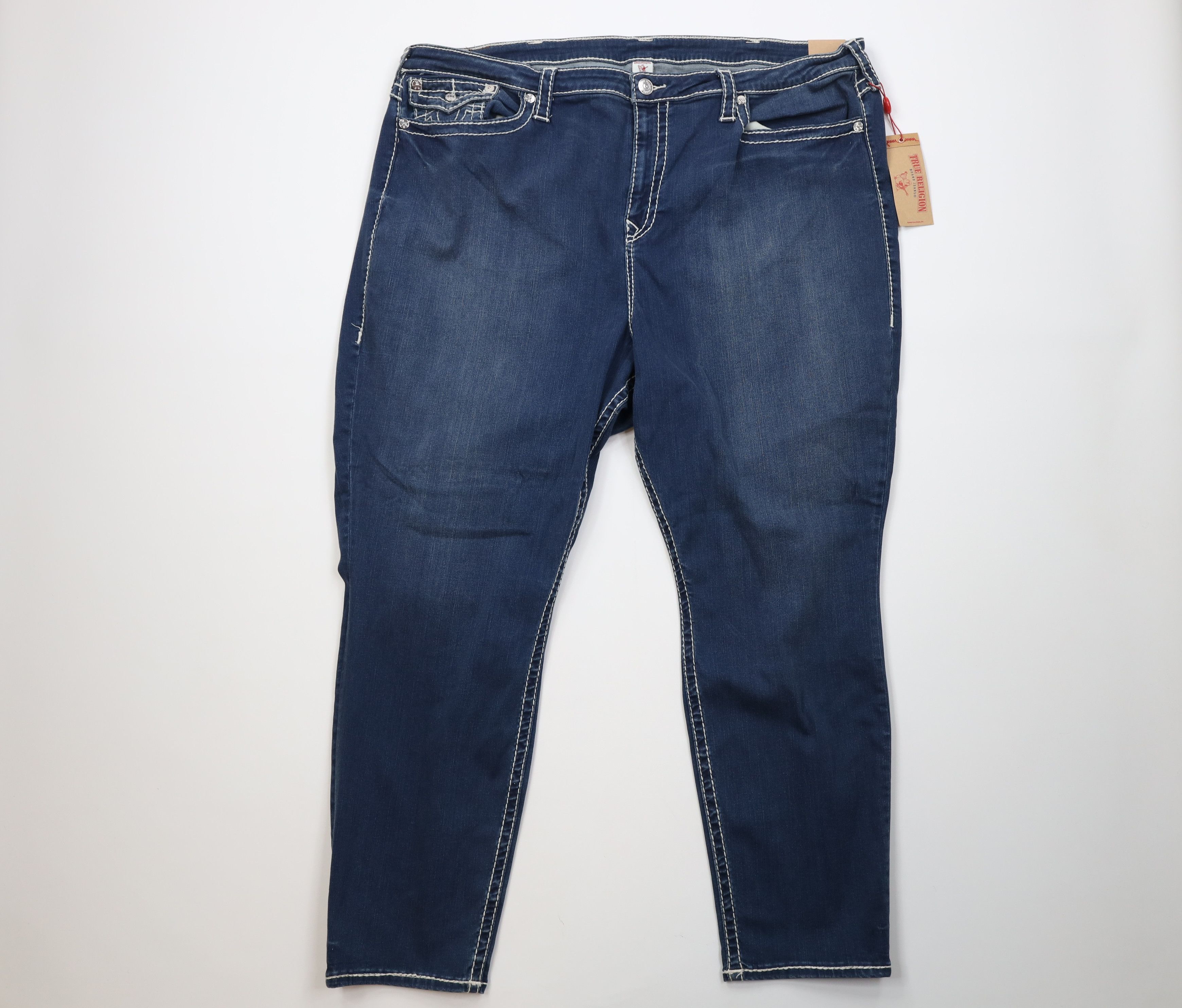 True Religion New True Religion Stitch Curvy Skinny Flap Big T Denim Jeans Size 34" / US 12 / IT 48 - 1 Thumbnail