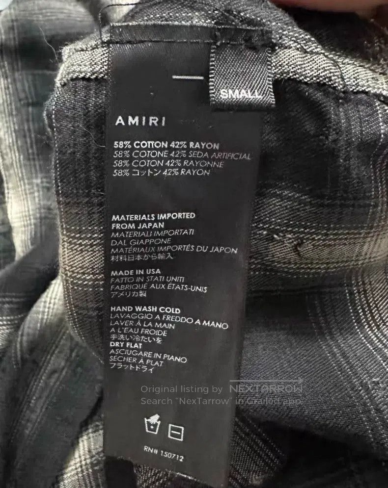 Amiri Amiri Size S Loose black and white plaid flannel shirt Size US S / EU 44-46 / 1 - 4 Thumbnail