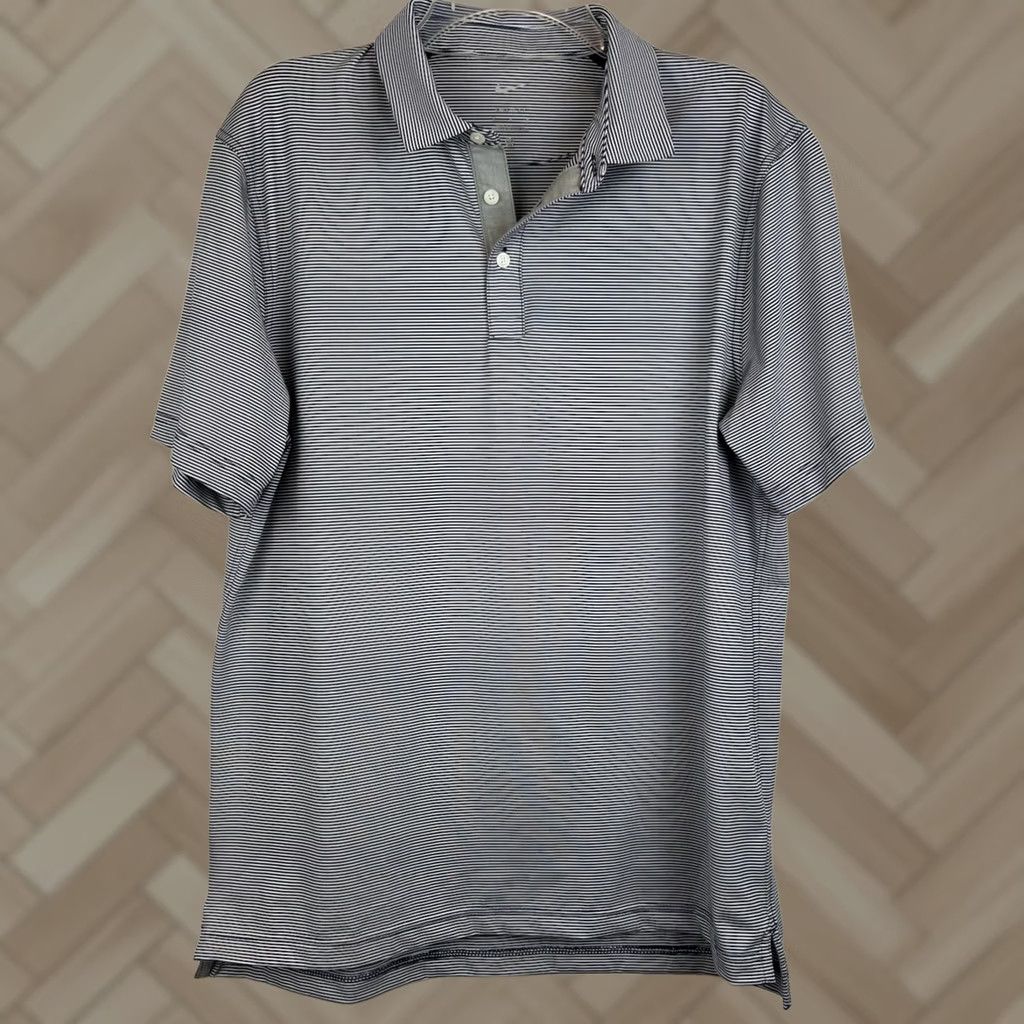 Nike Nike Polo Shirt Mens M Dri-Fit Navy White Stripe Polyester Golf Preppy Shirt Size US M / EU 48-50 / 2 - 1 Thumbnail
