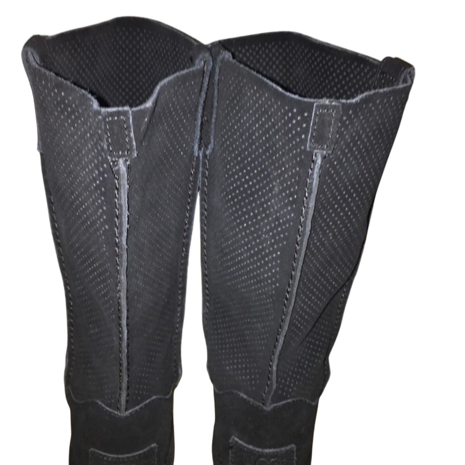 Ugg NEW UGG TALL BLACK LEATHER PERFORATED LEATHER BOOT SZ 5 Size US 5 / IT 35 - 4 Thumbnail