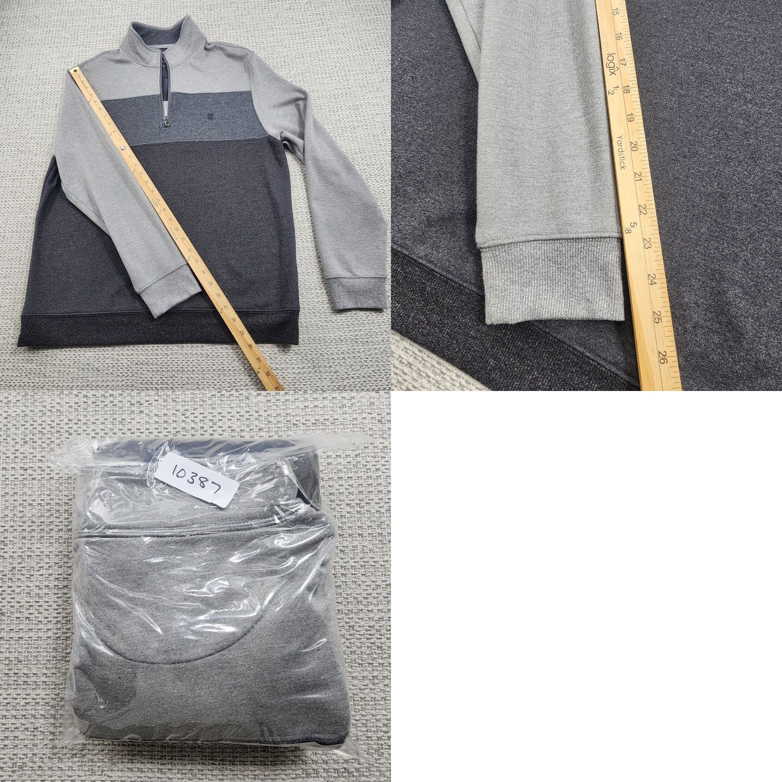 Izod IZOD Sweater Mens Large Gray Advantage Performance Stretch Quarter Zip Pullover Size US L / EU 52-54 / 3 - 9 Thumbnail