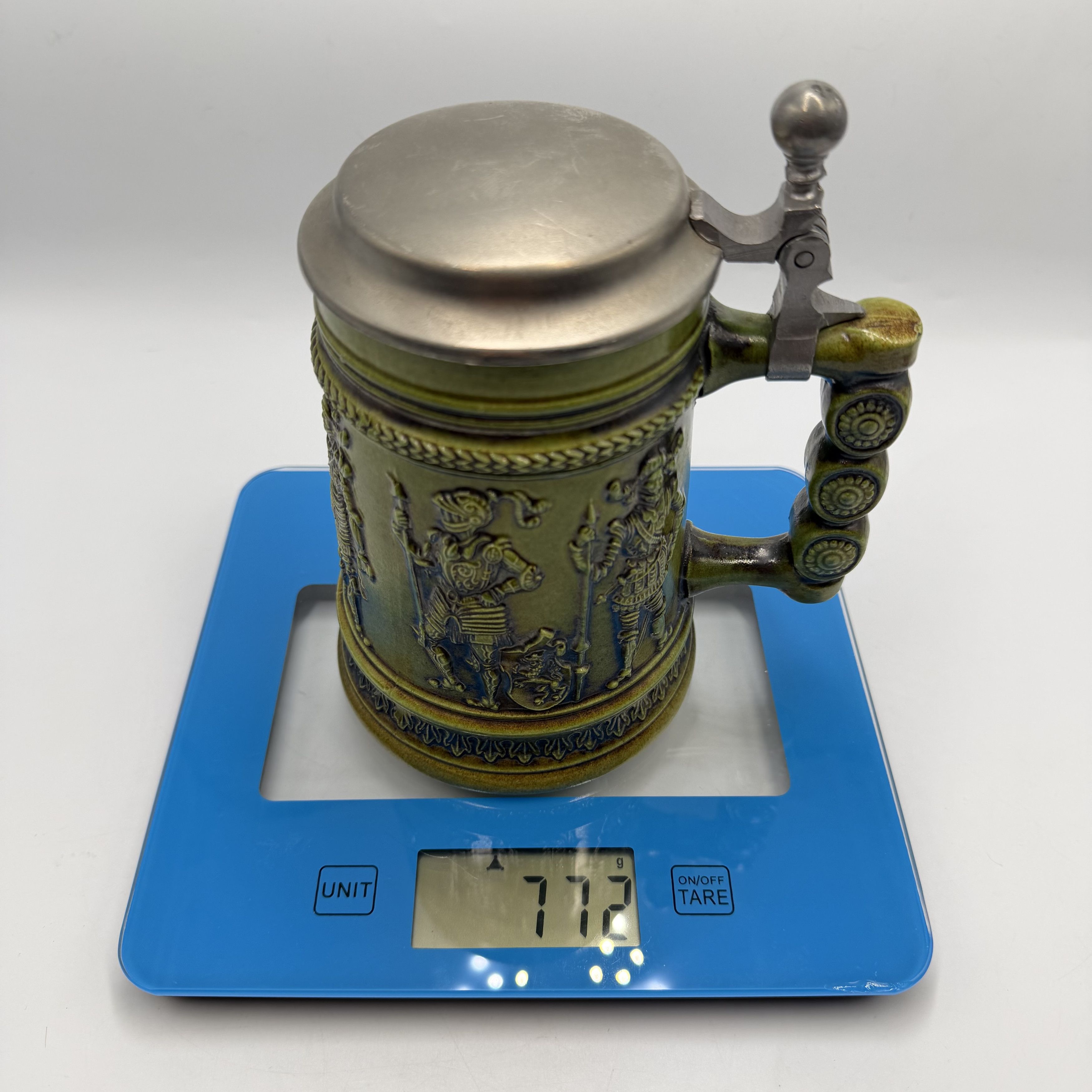 Vintage Vintage Gerz German Pewter Lid Medieval Knights Ceramic Mug Size ONE SIZE - 4 Thumbnail