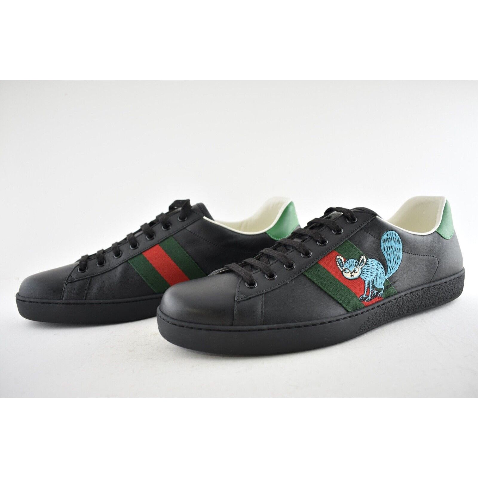 Gucci Gucci Mens Freya Hartas Ace Black Leather Flat Low Size US 13 / EU 46 - 9 Thumbnail